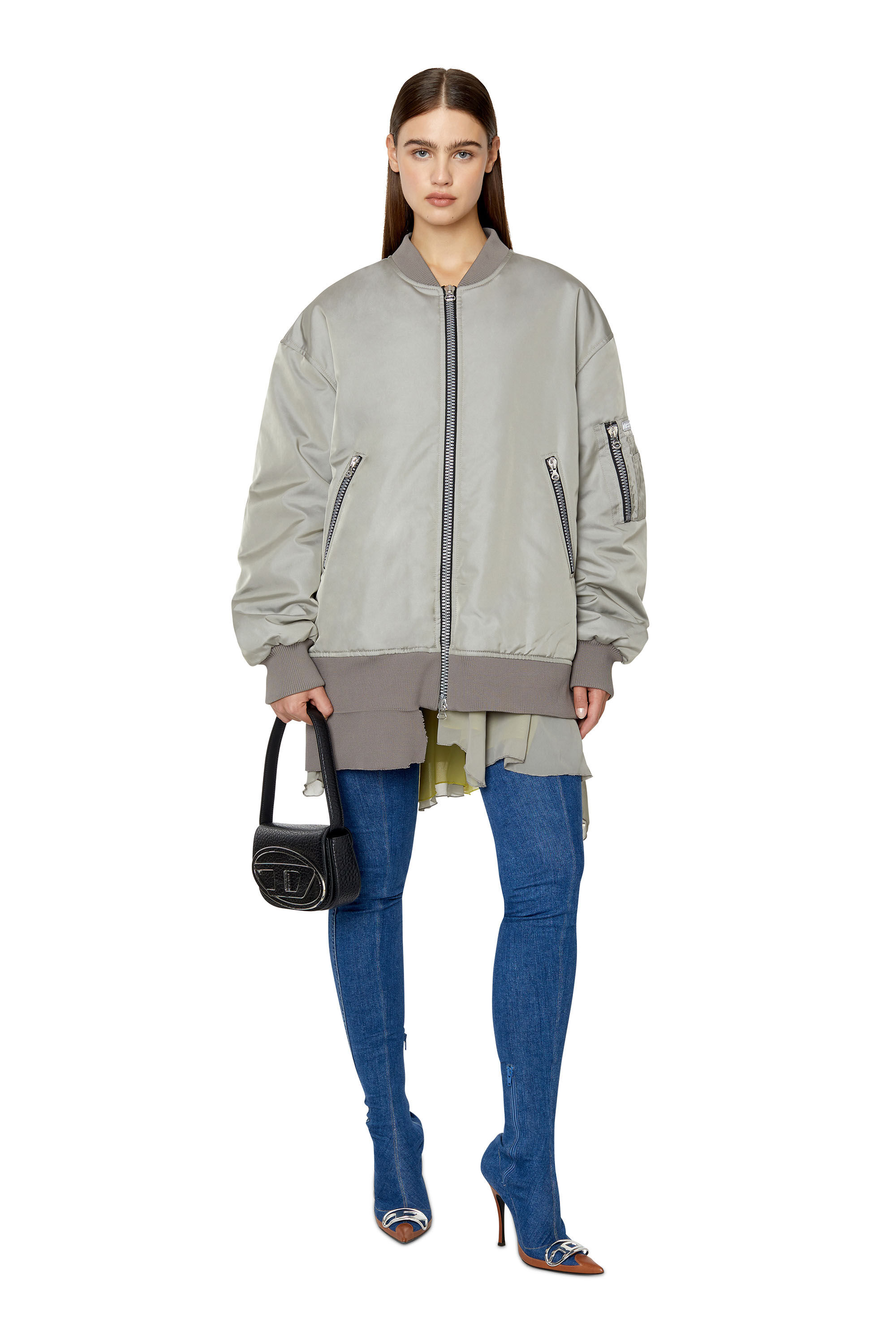 Light grey store bomber jacket womens