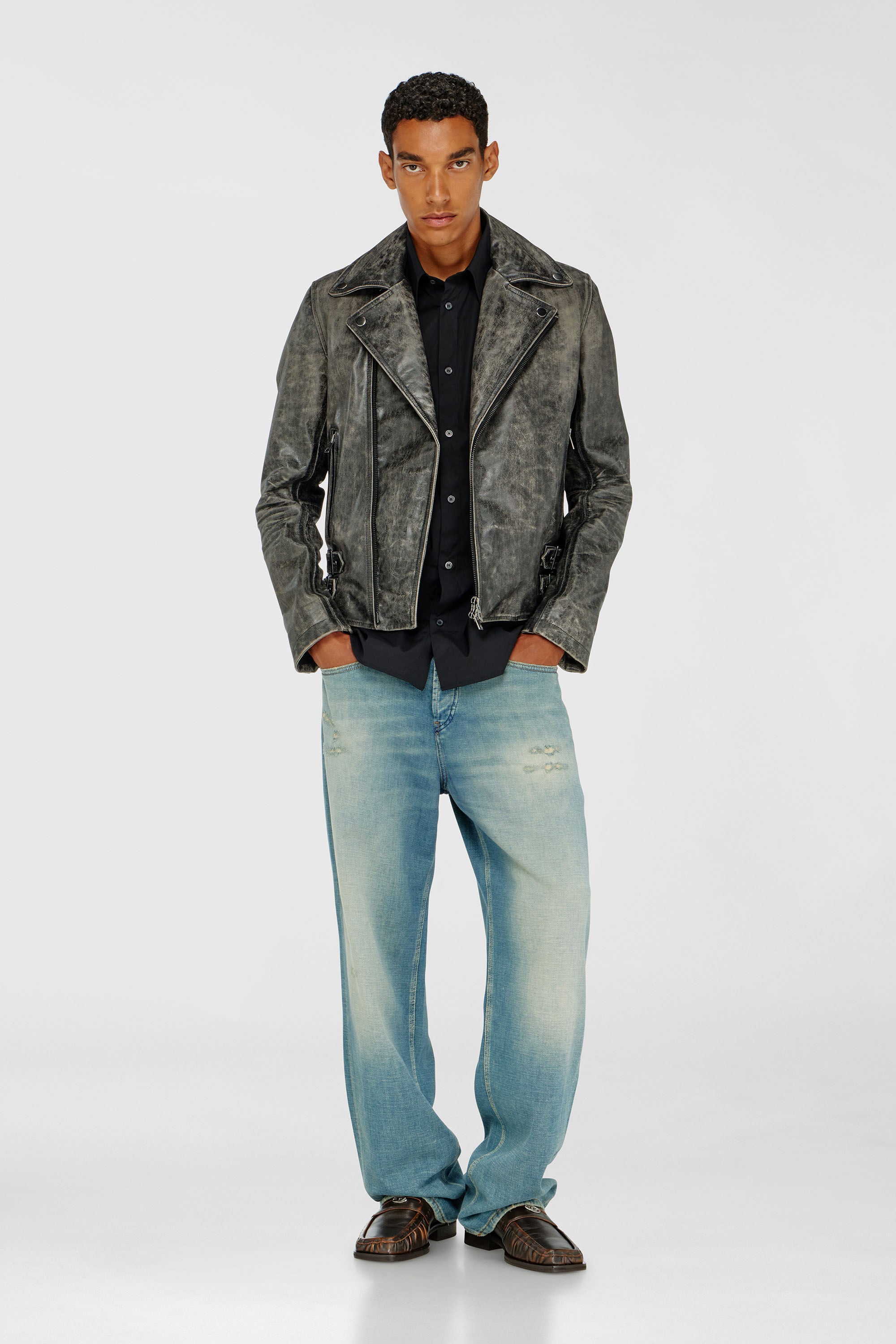 Diesel - S-SIMPLY-GSBH, Man's Stretch poplin shirt with embroidery in Black - 1