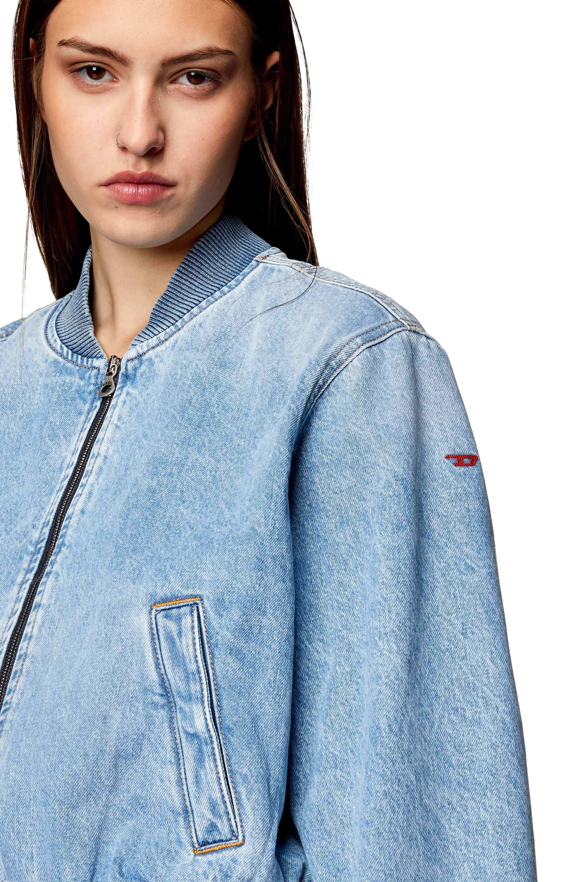 Light blue bomber jacket womens new arrivals