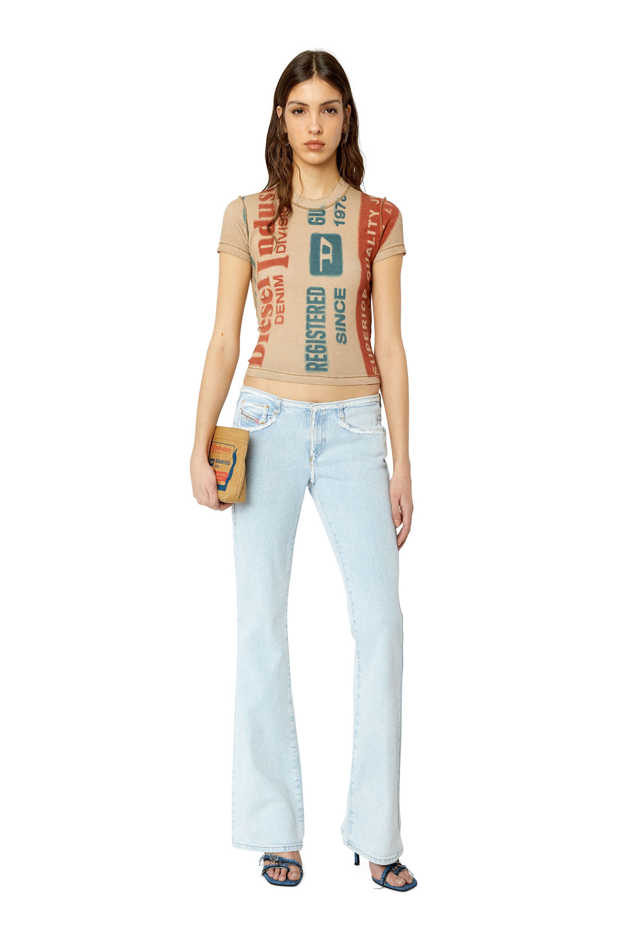 Diesel - 1969 D-Ebbey 09F68 Bootcut and Flare Jeans, Light Blue - Image 1