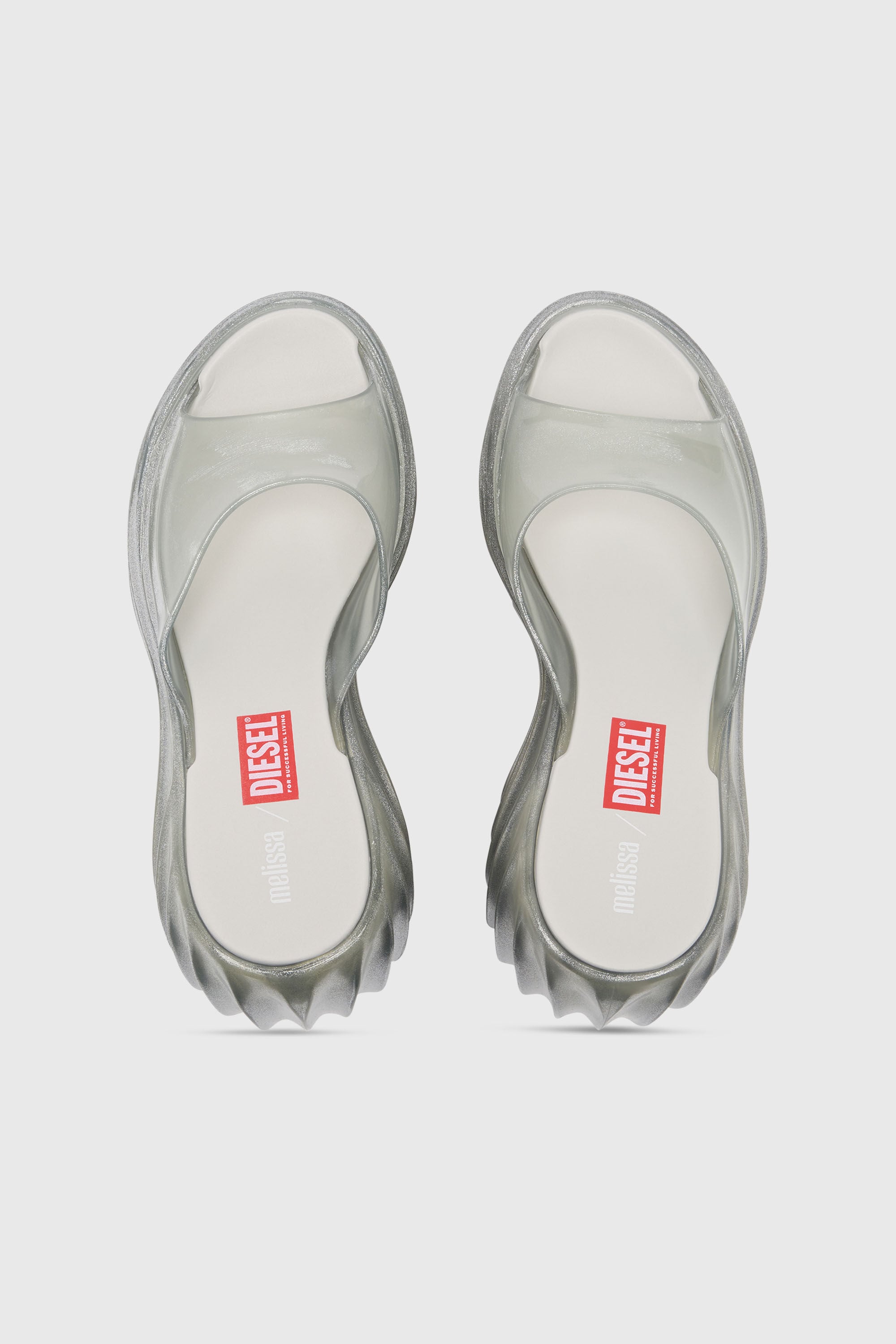 Diesel - MELISSA QUANTUM PLATFORM, Woman's Platform mule in Melflex&reg; in Silver - 4