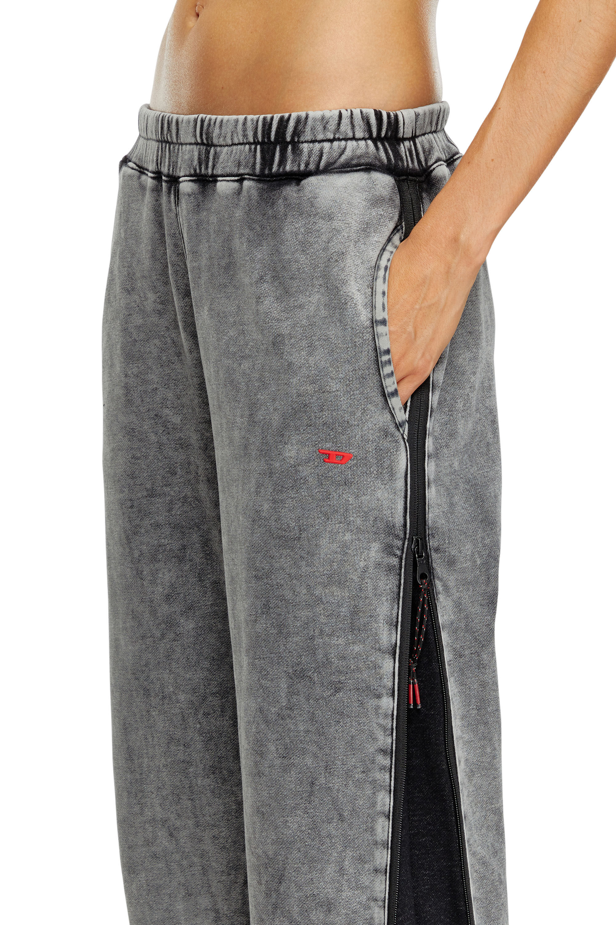 Women's Faded track pants with zip sides | Grey | Diesel
