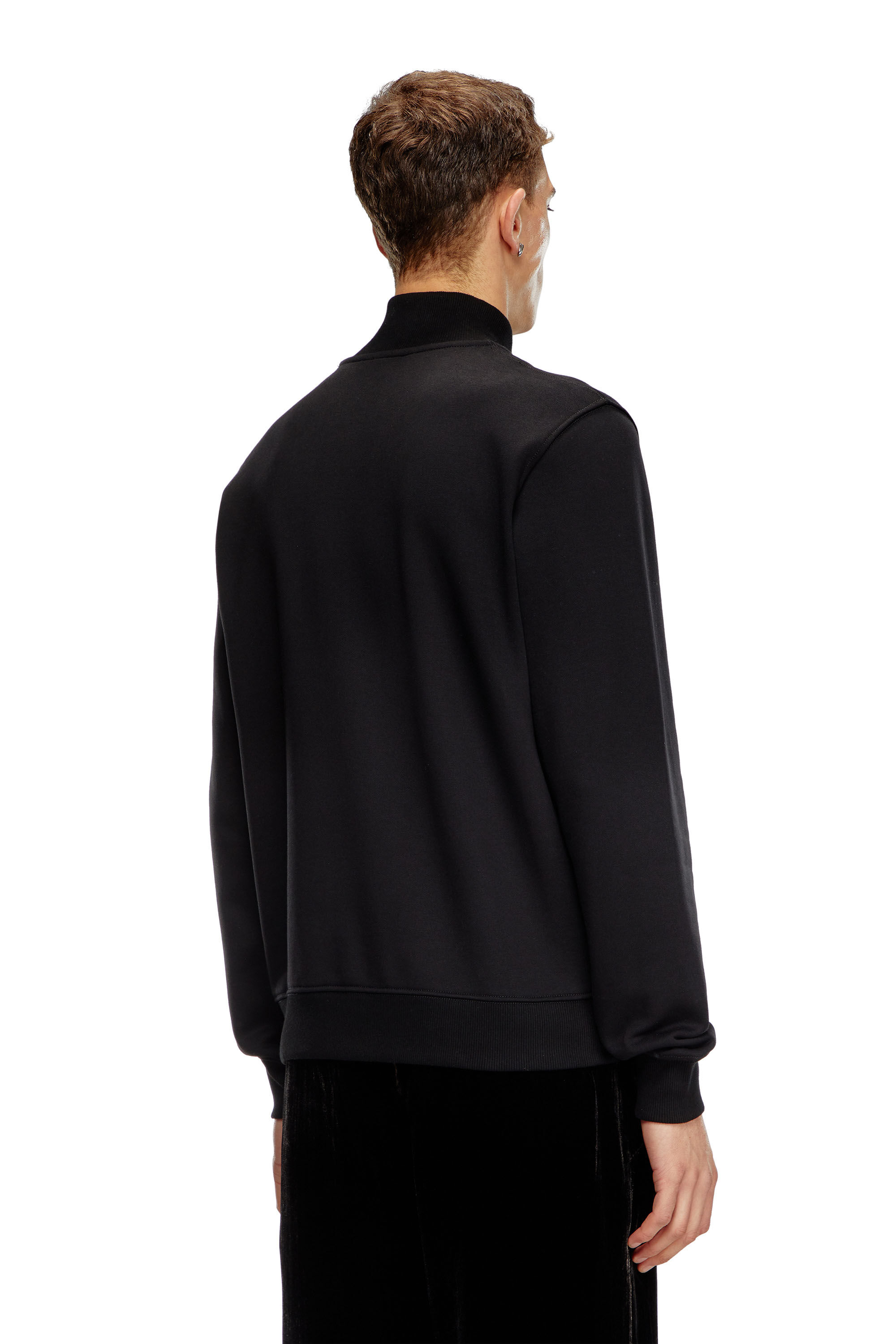 Men s Track jacket with Oval D patch Black Diesel