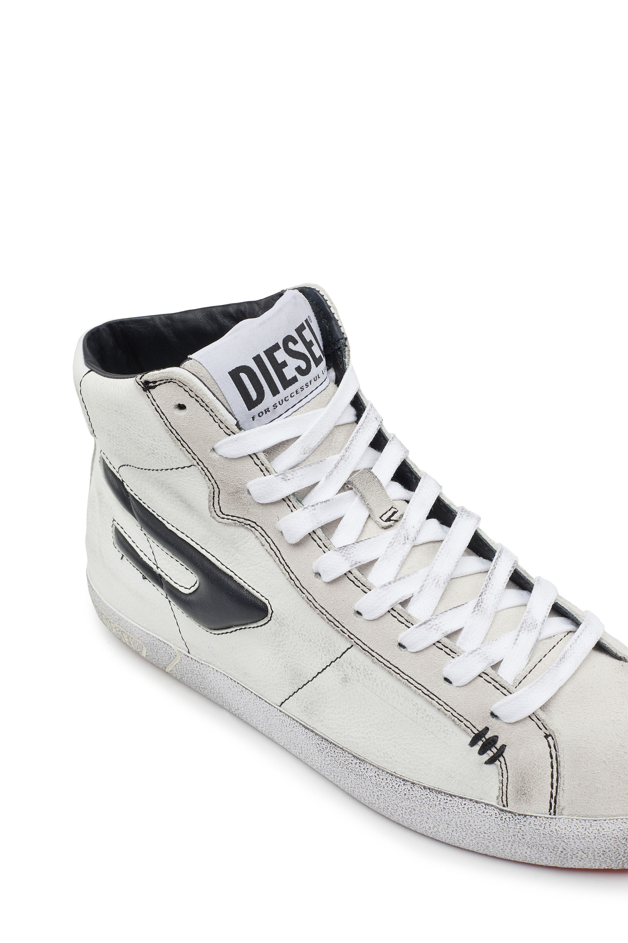 Women s High top leather sneakers with D logo Diesel