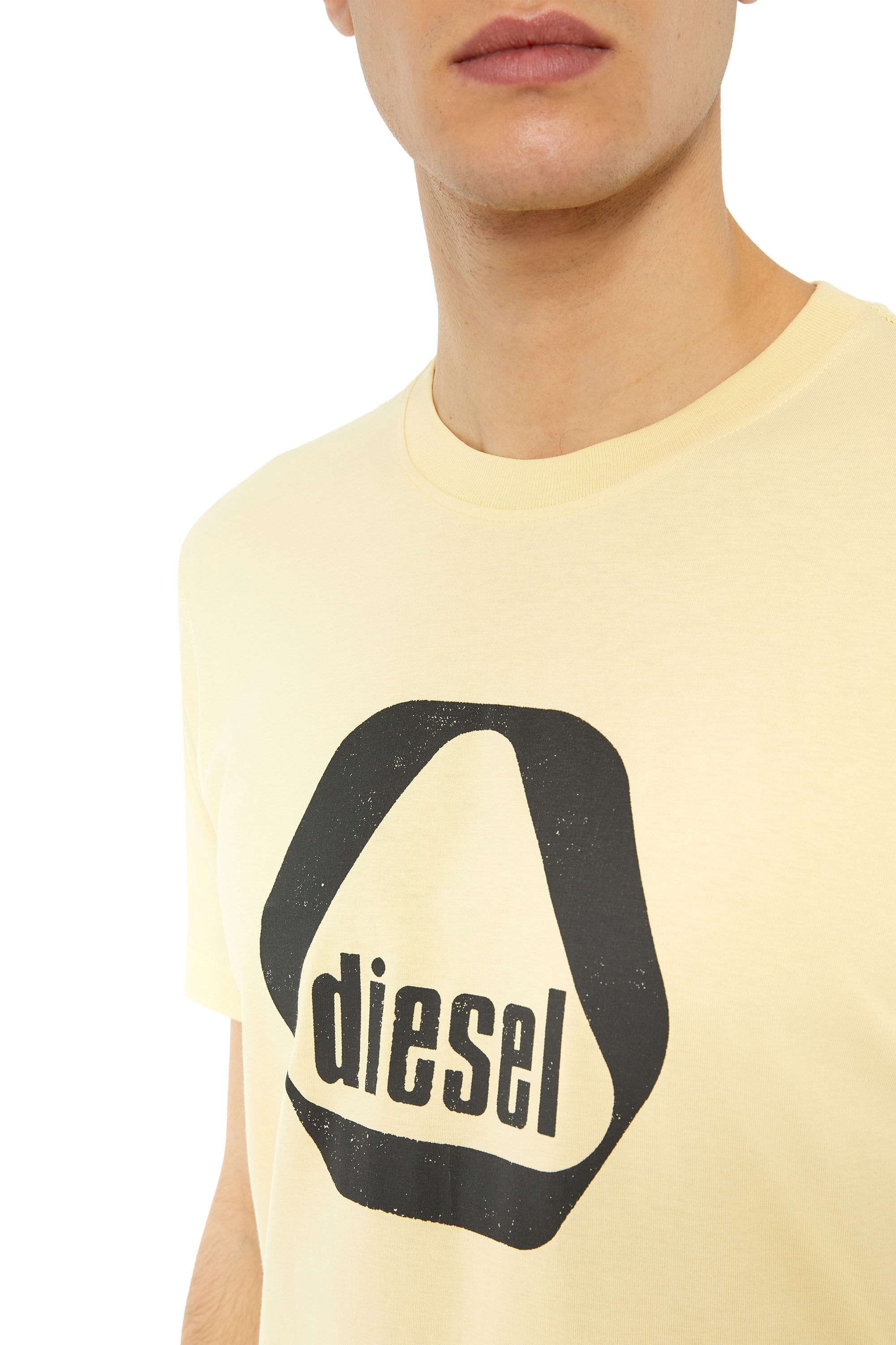 Diesel - T-DIEGOR-G10, Man's T-shirt with utility logo print in Beige - 5