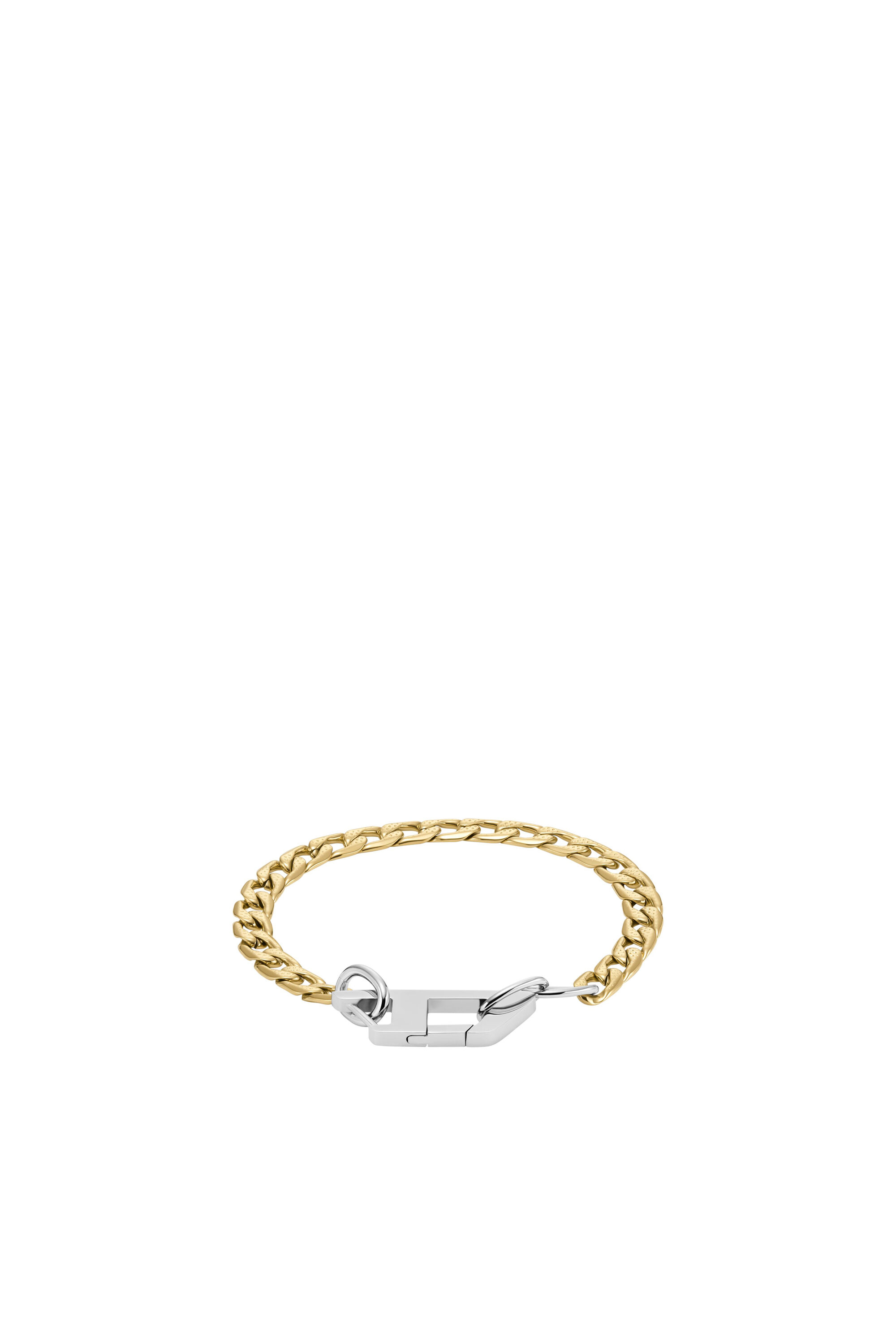 Women's D Logo Two-Tone Chain Bracelet | Gold | Diesel Women's D Logo Two-Tone Chain Bracelet | Gold | Diesel
