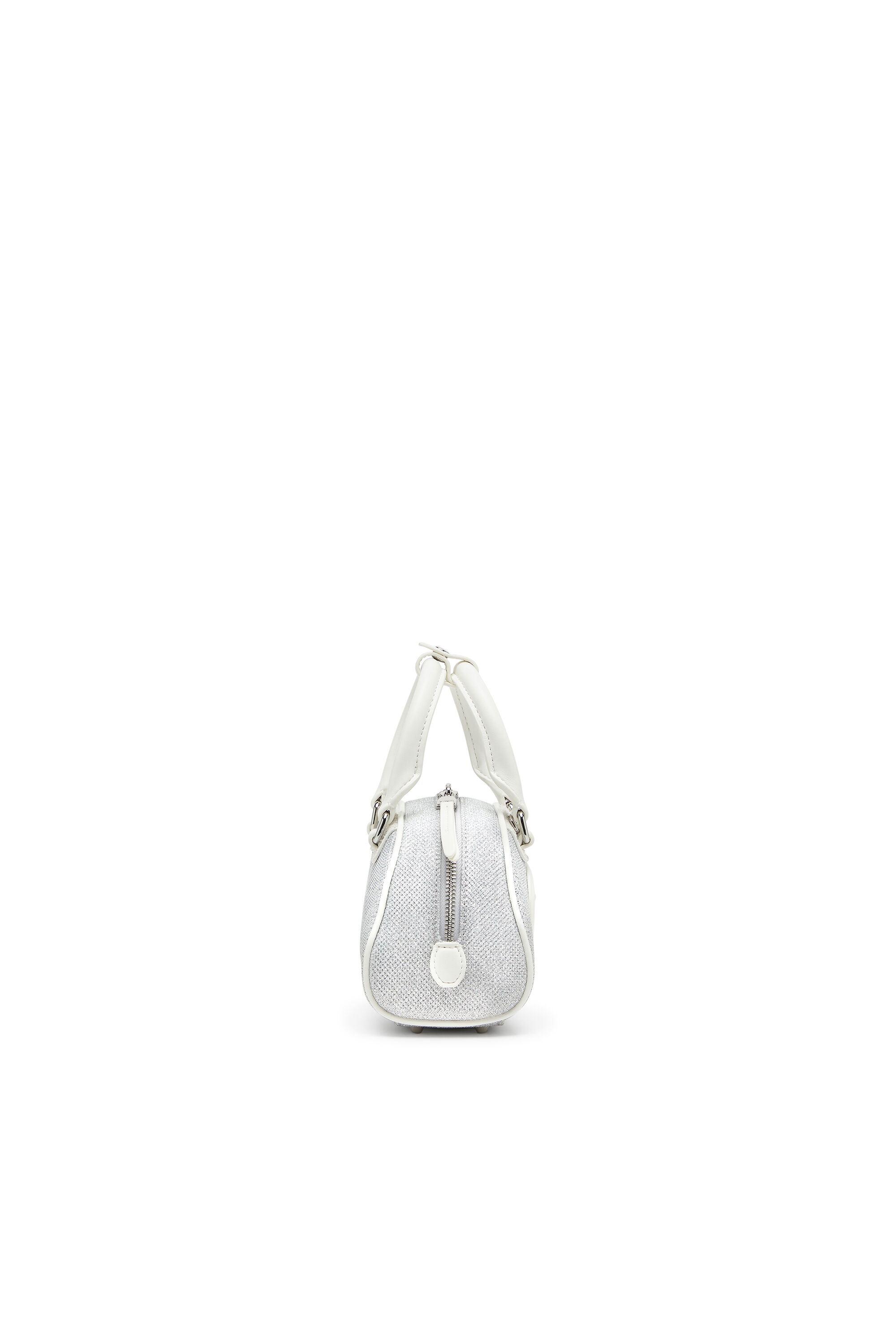 Women's 1DR Dome-Small bowling bag in lurex fabric | White | Diesel