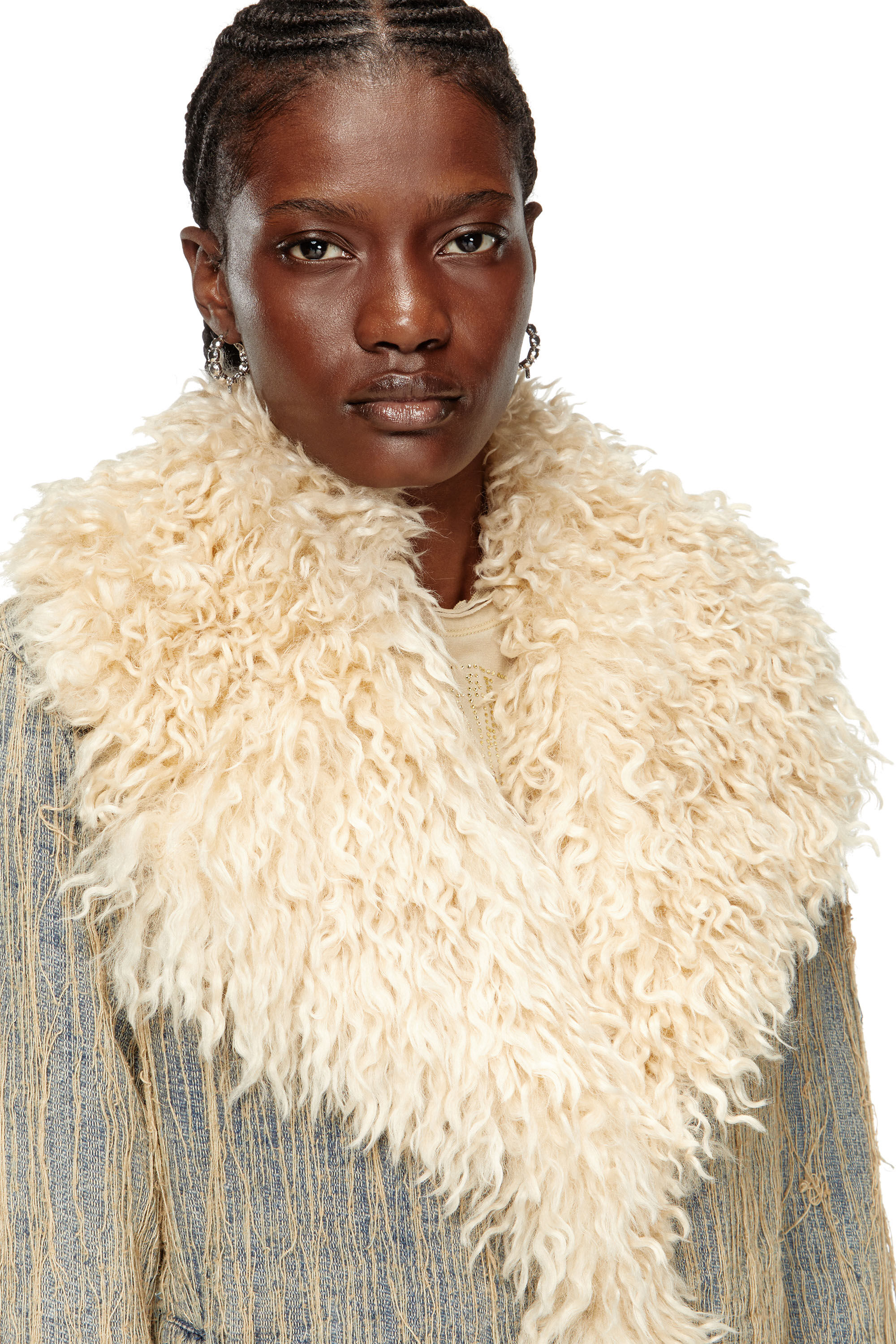 Diesel - DE-ACONIC-S, Woman's Jacket in floating-thread jacquard denim in Medium blue - 5