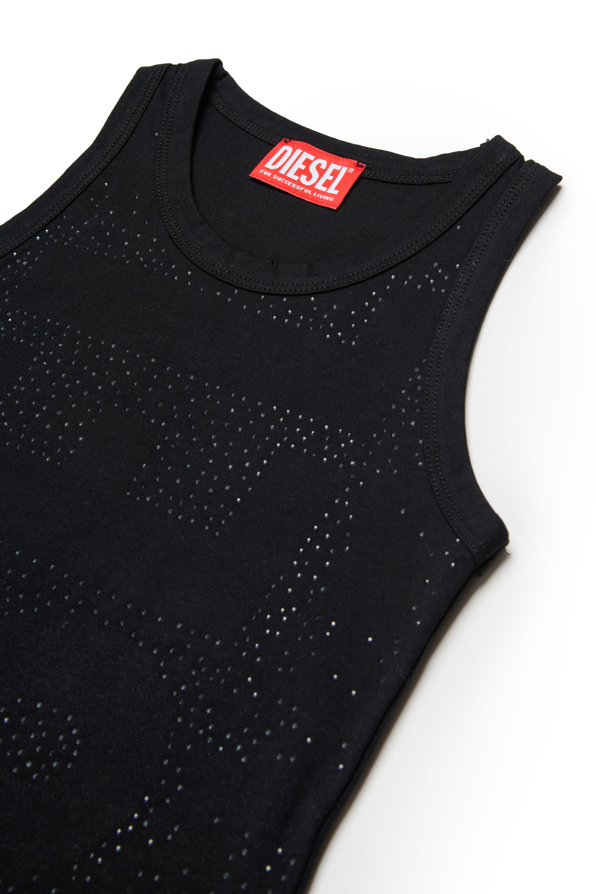 Diesel - TSTUDS, Woman's Tank top with studded logo in Black - 3