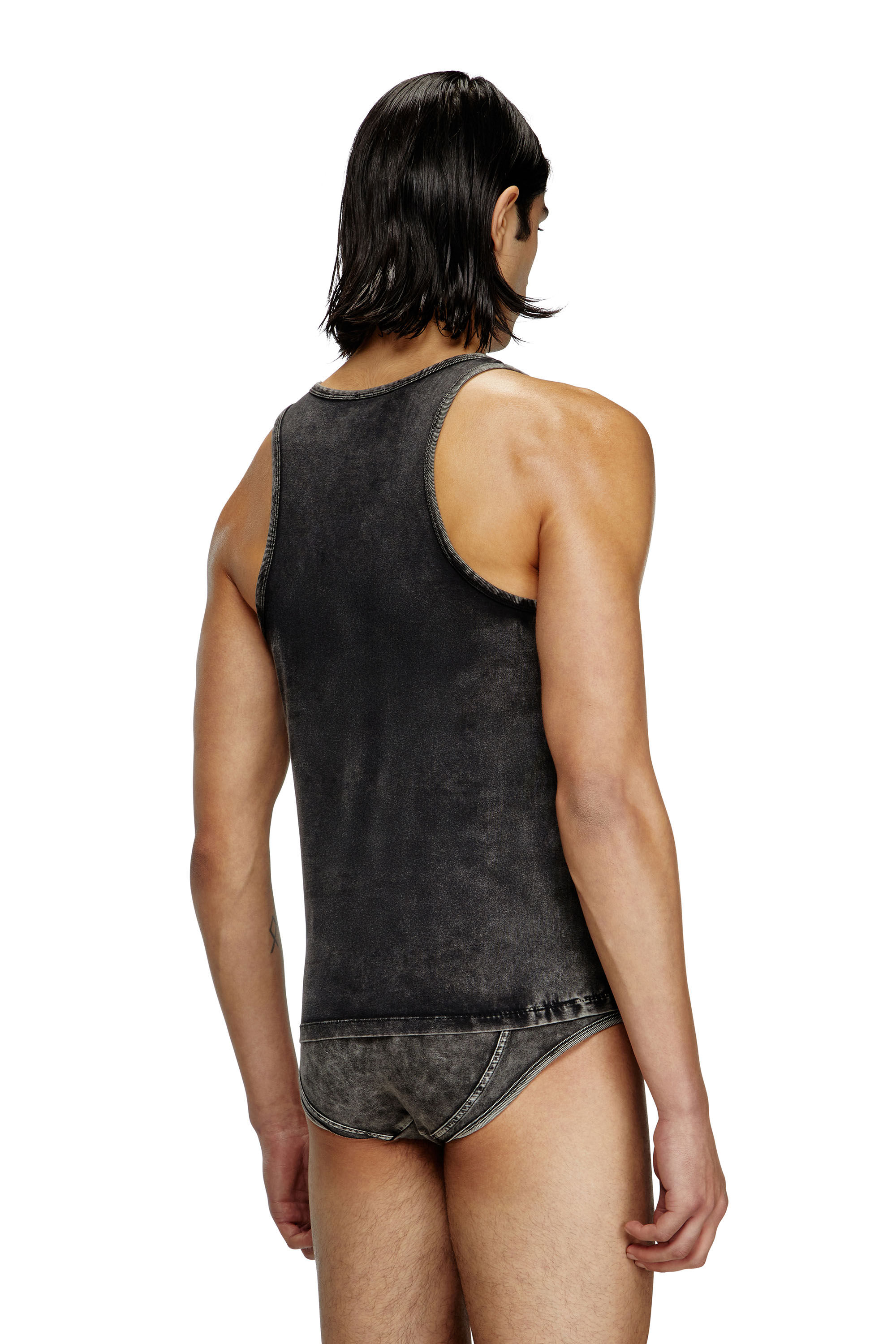 Men's Denim-effect tank top | Black | Diesel
