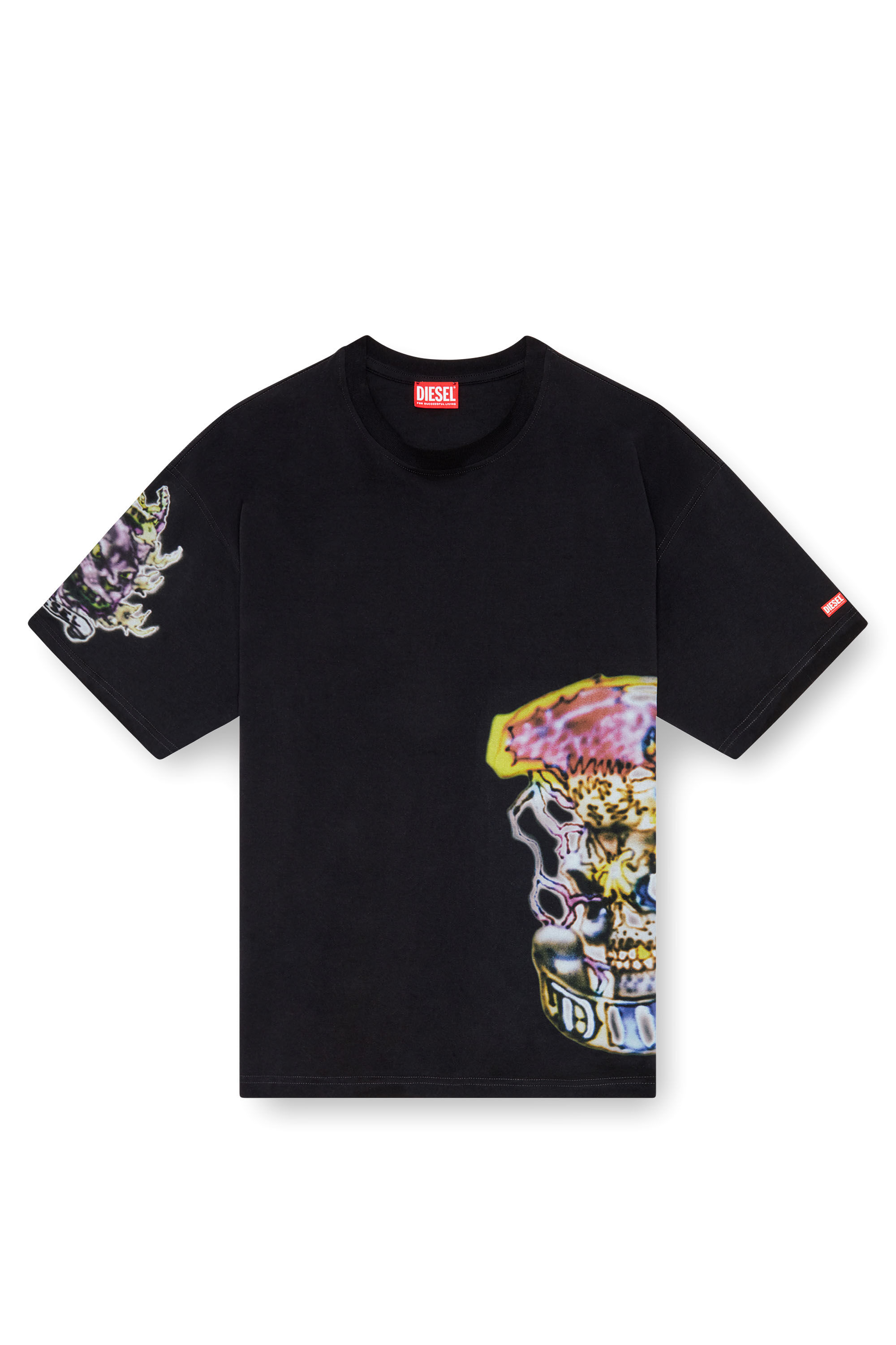 Men's T-shirt with blurry tattoo prints | Black | Diesel Men's T-shirt with blurry tattoo prints | Black | Diesel