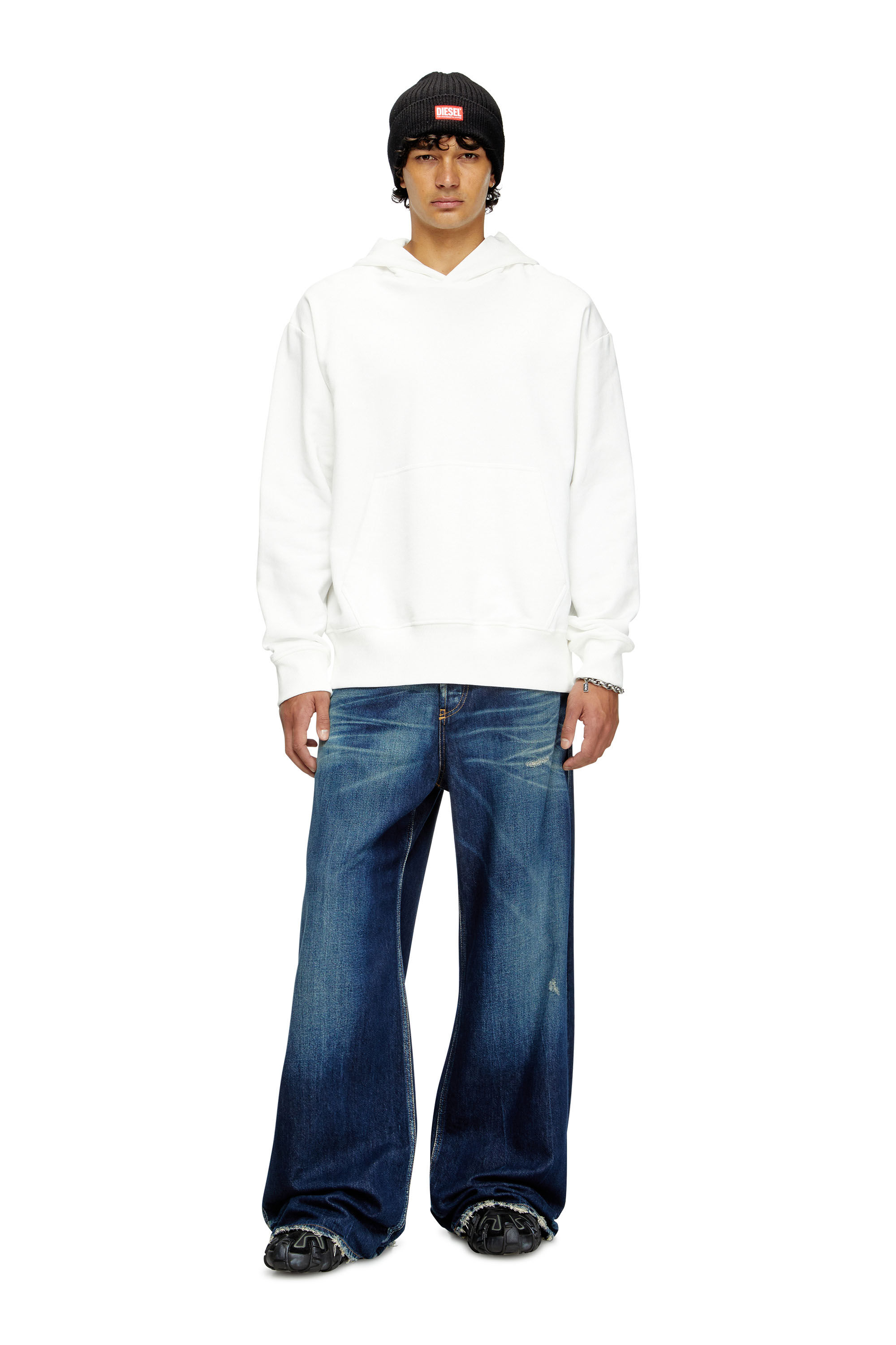 S-MACS-HOOD-MEGOVAL-D Men: Hoodie with back D logo | Diesel