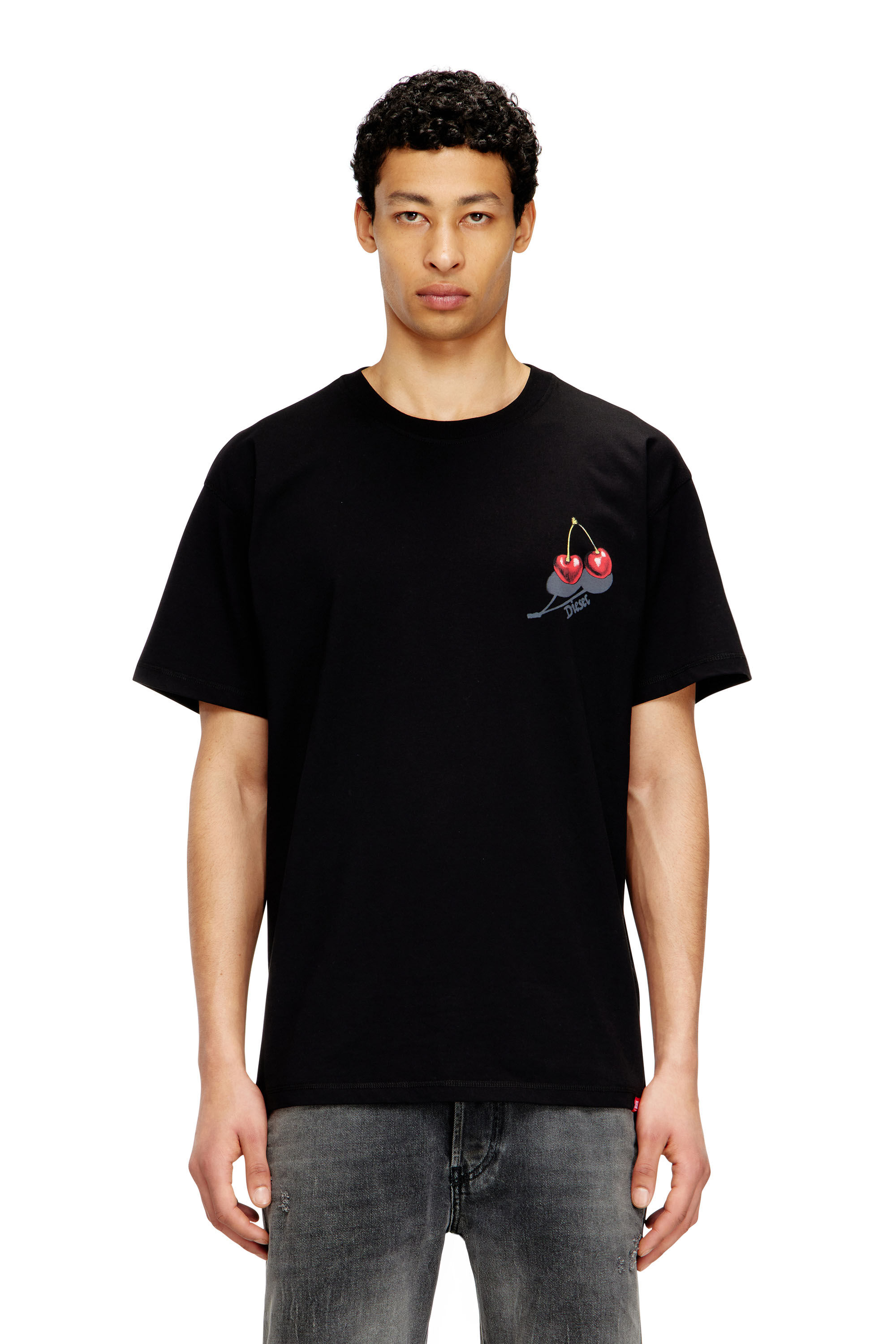 DIESEL Tシャツ Women's Cotton T-shirt with cherry graphic | Black | Diesel
