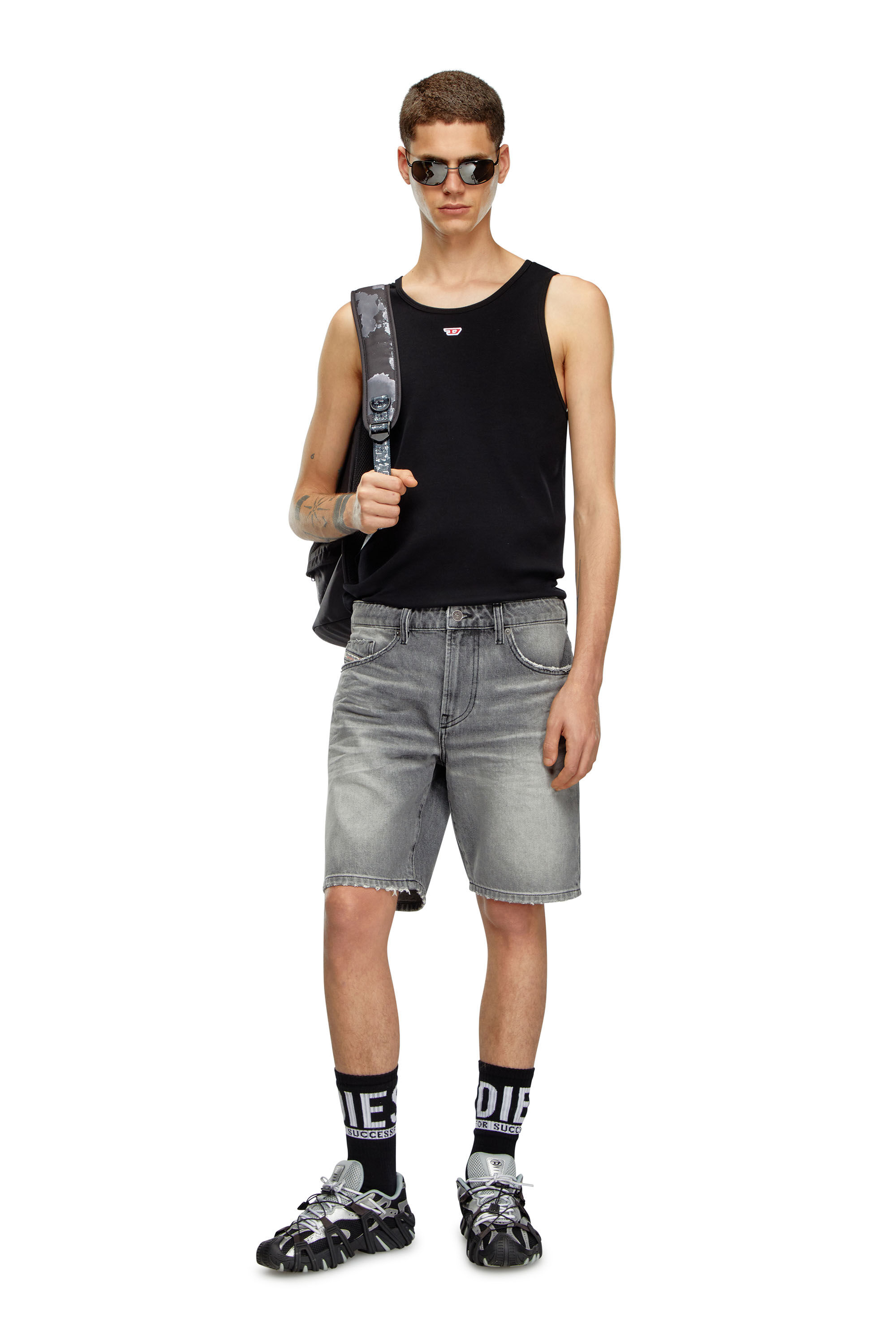 Men s Slim denim shorts Grey Diesel