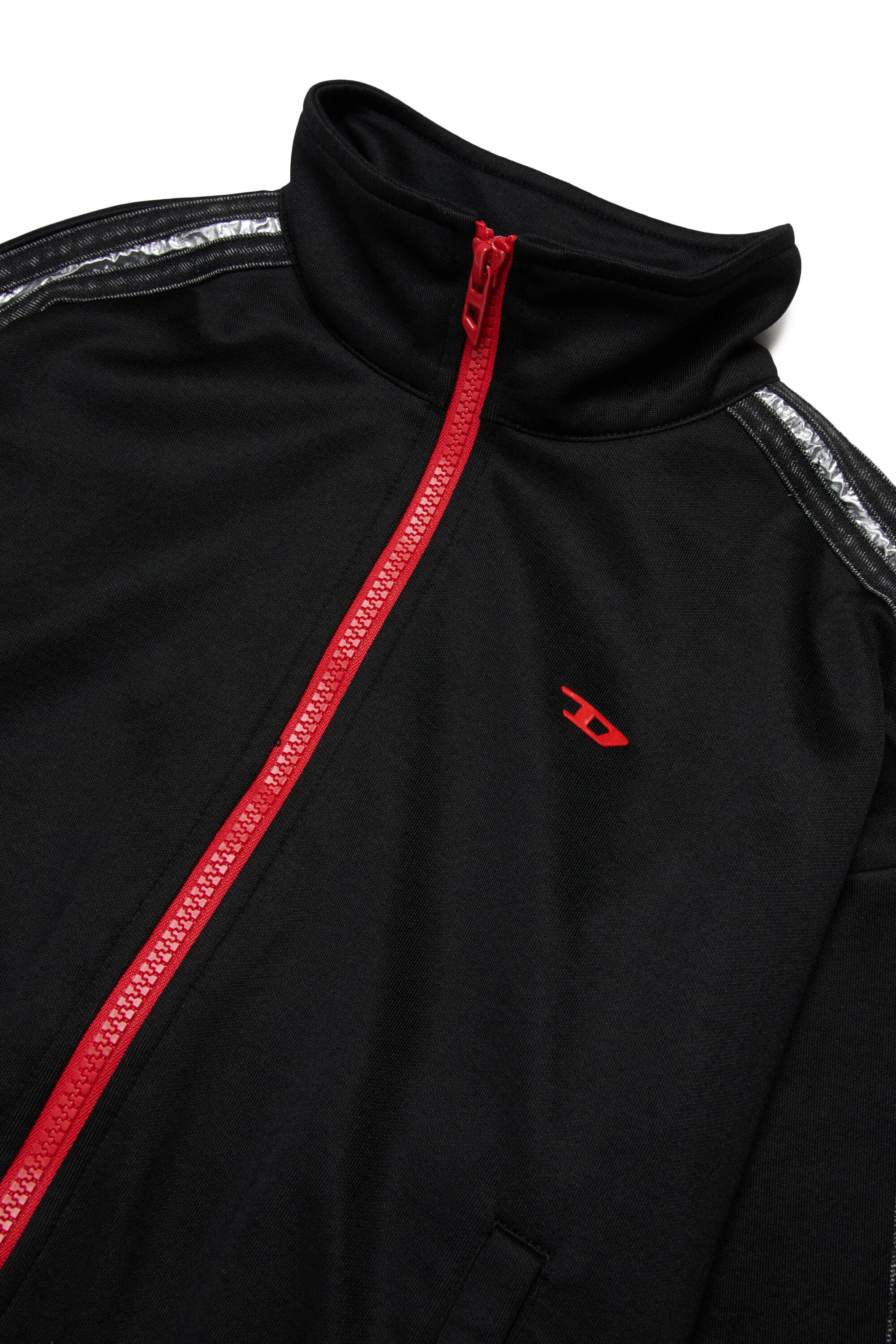 Diesel - STREET, Woman's Cropped sweatshirt with contrast zip in Black - 3