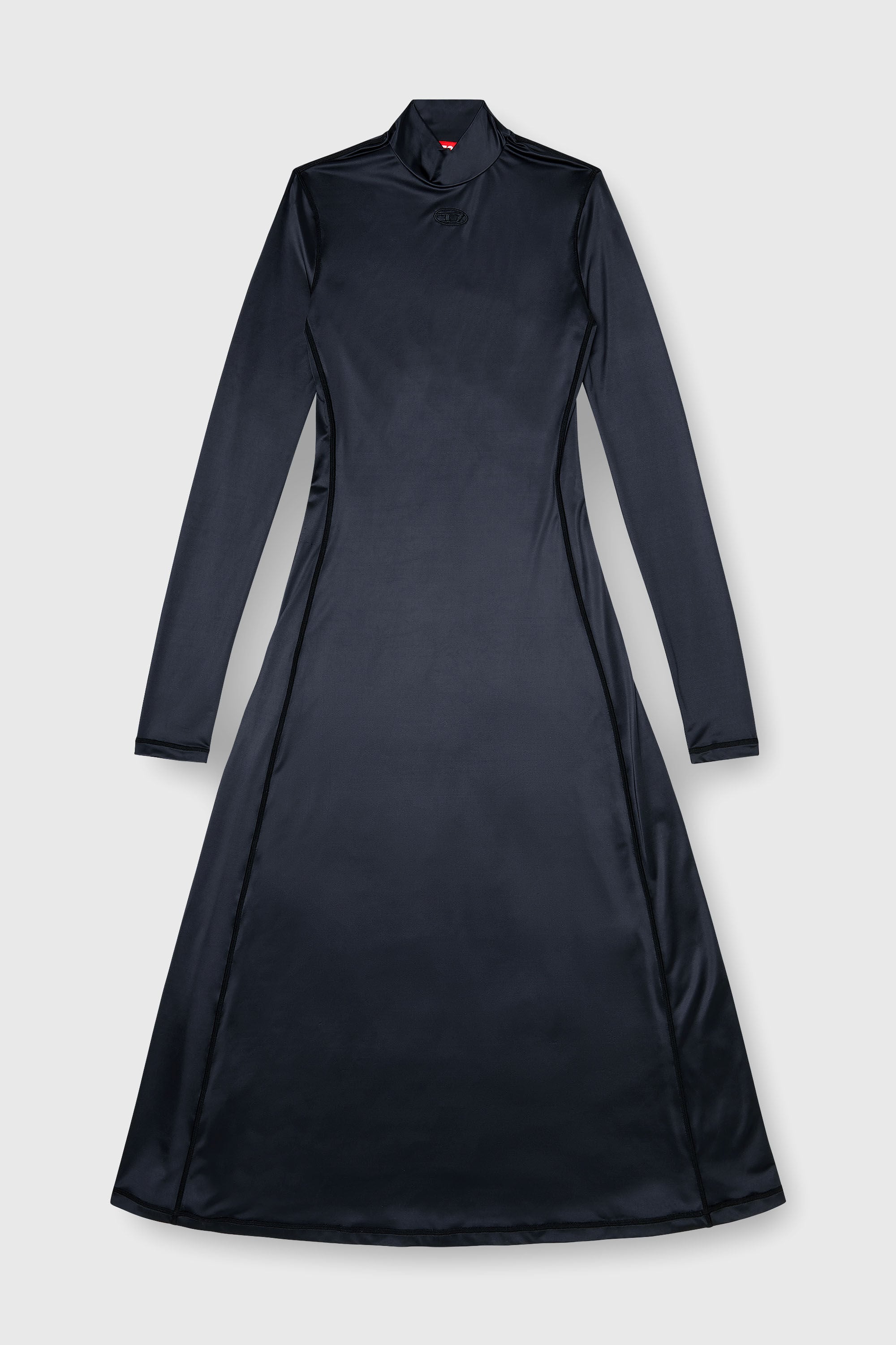 Diesel - D-UNGO, Woman's Fluid midi dress with turtle neck in Black - 2