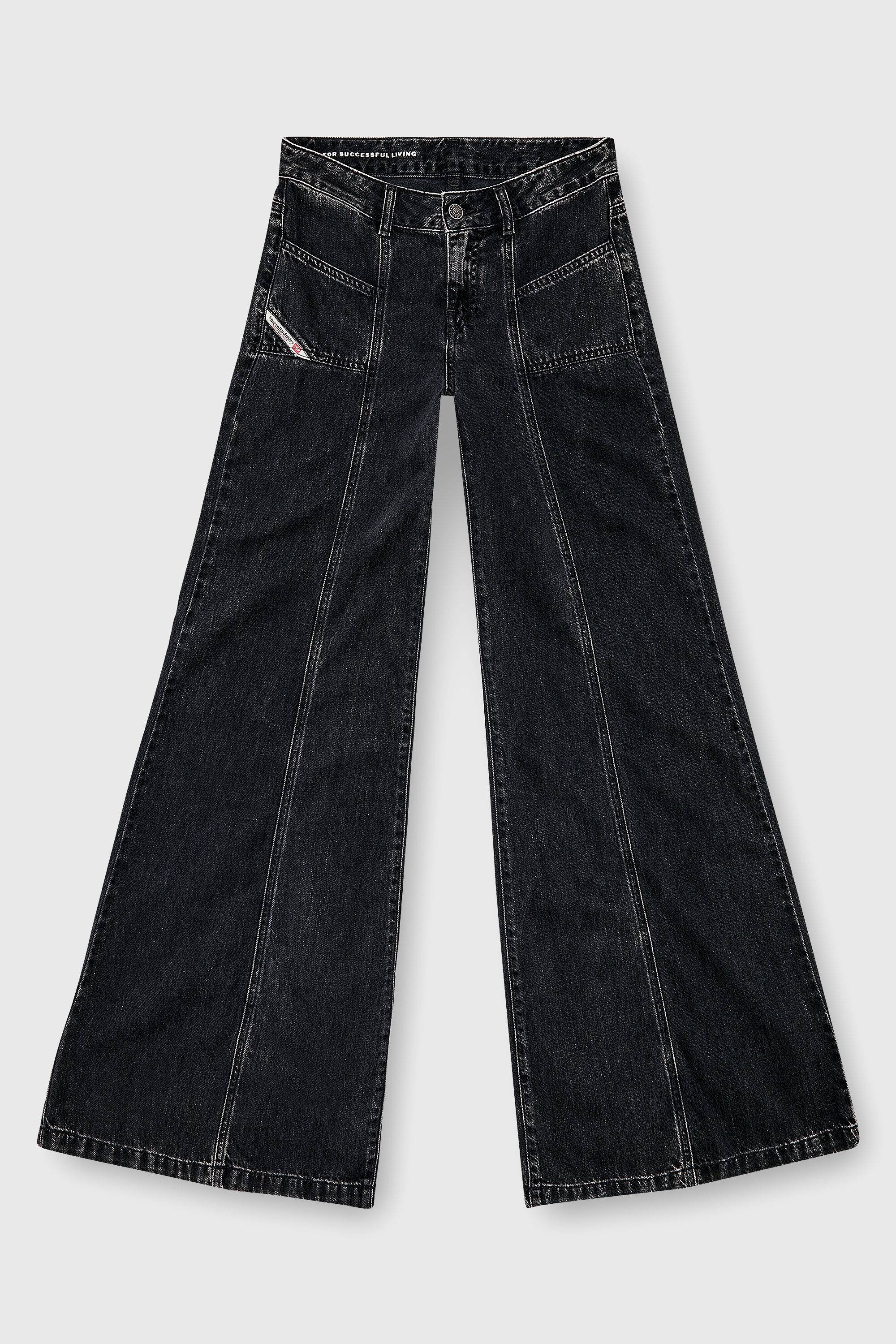 Women's Flare Jeans | Black/Dark grey | Diesel D-Akii