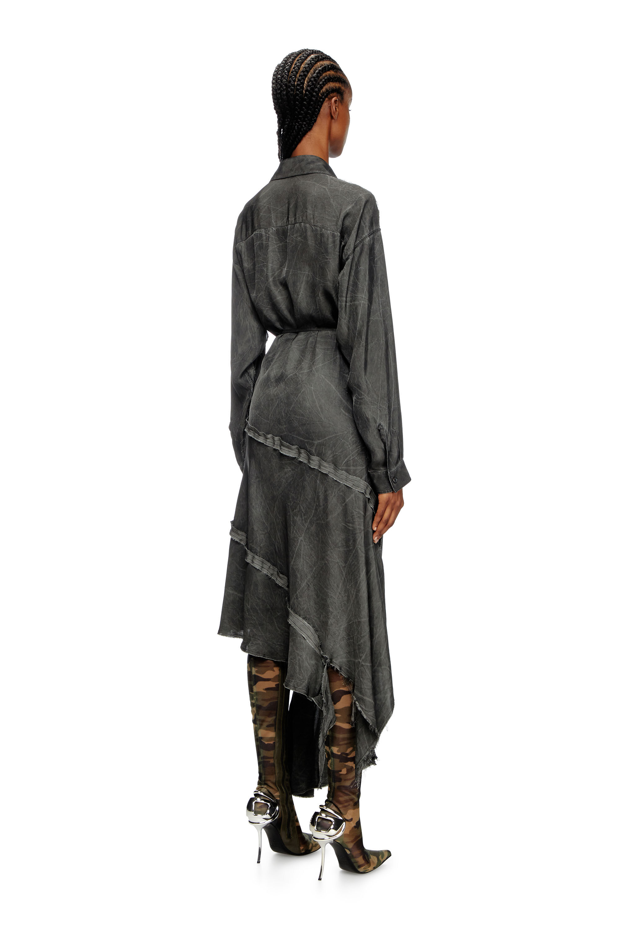 Cotton Classic Gathered Dress — Gray – La Garçonne