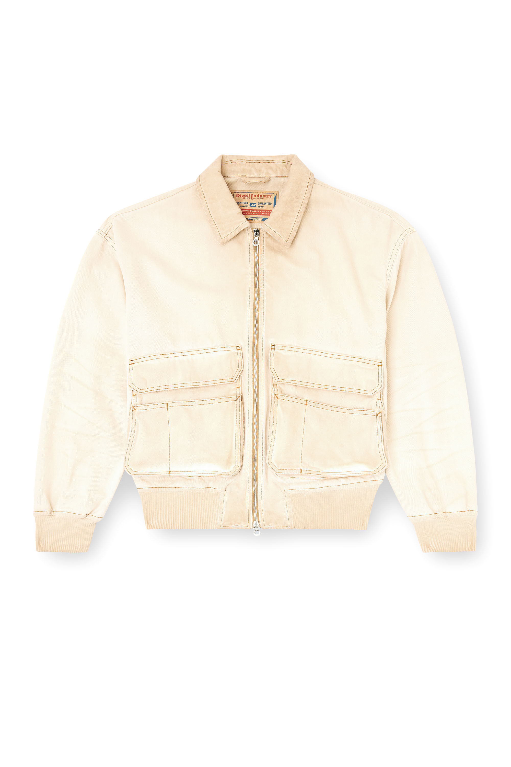 Diesel - D-KURZ, Unisex's Jacket in batavia-weave denim in Beige - 2