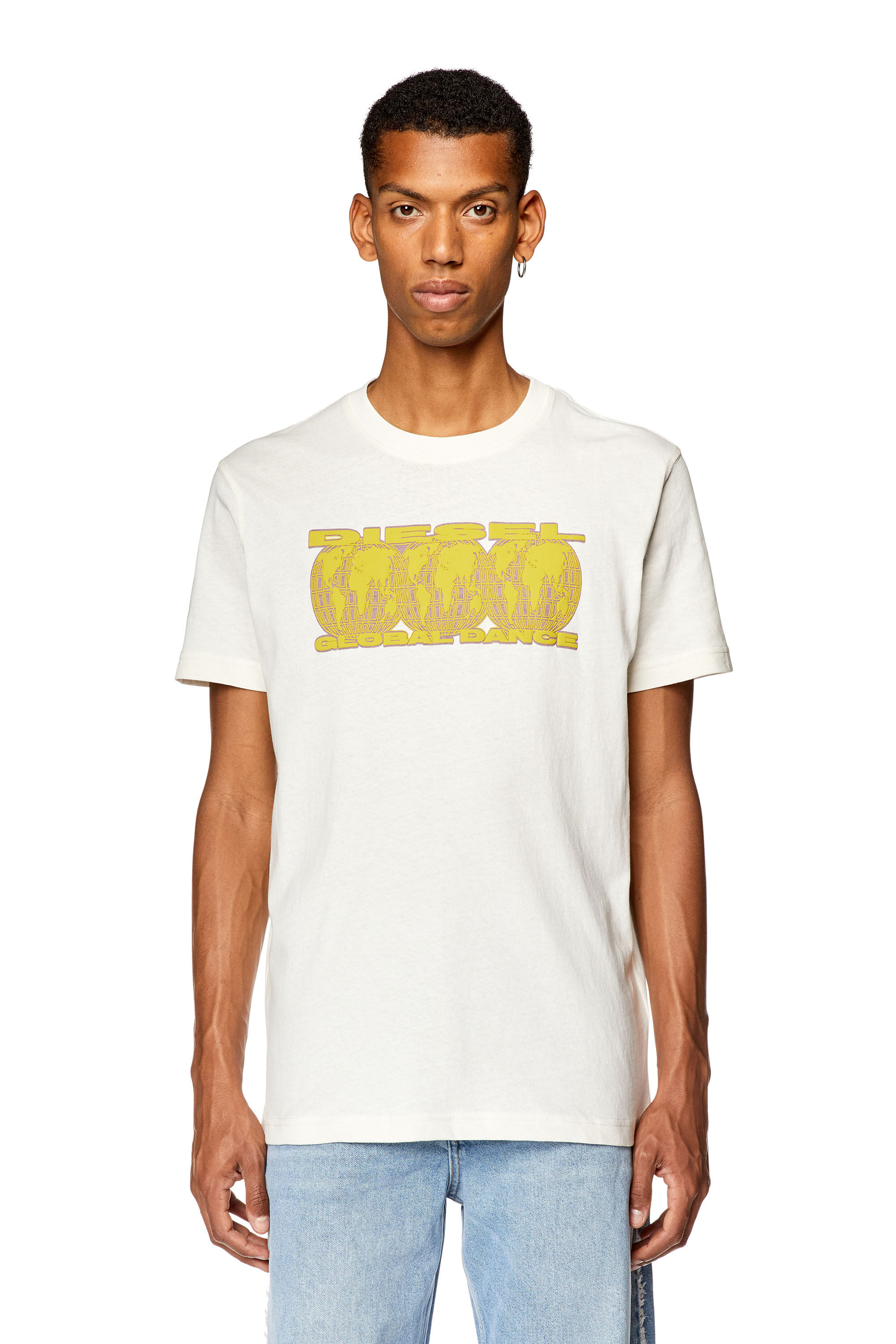 Men s T shirt with Global Dance print T DIEGOR L10 Diesel