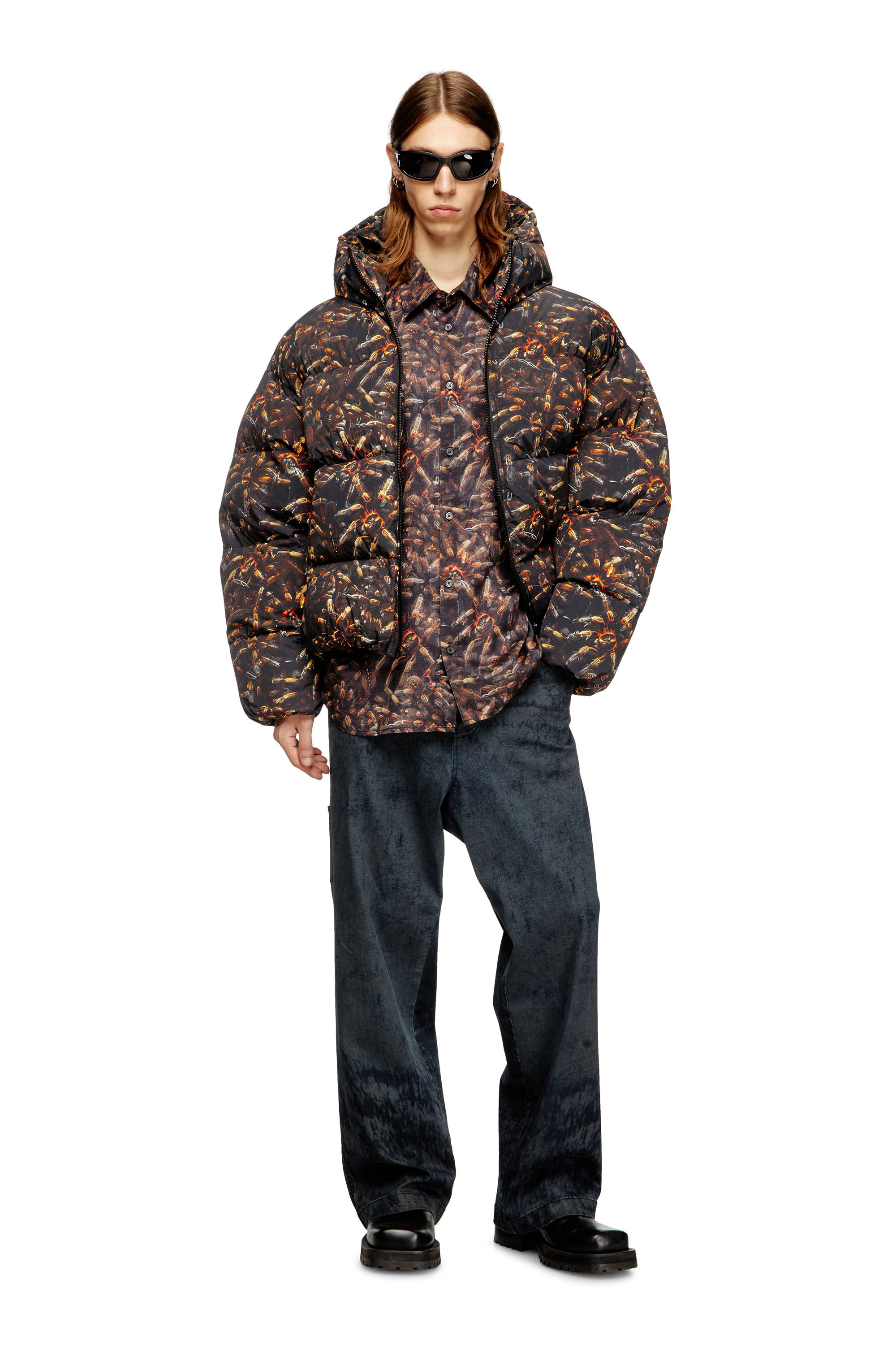Diesel - S-SIMPLY-SPIDER-PJBK, Man's Lyocell shirt with all-over print in null - 1