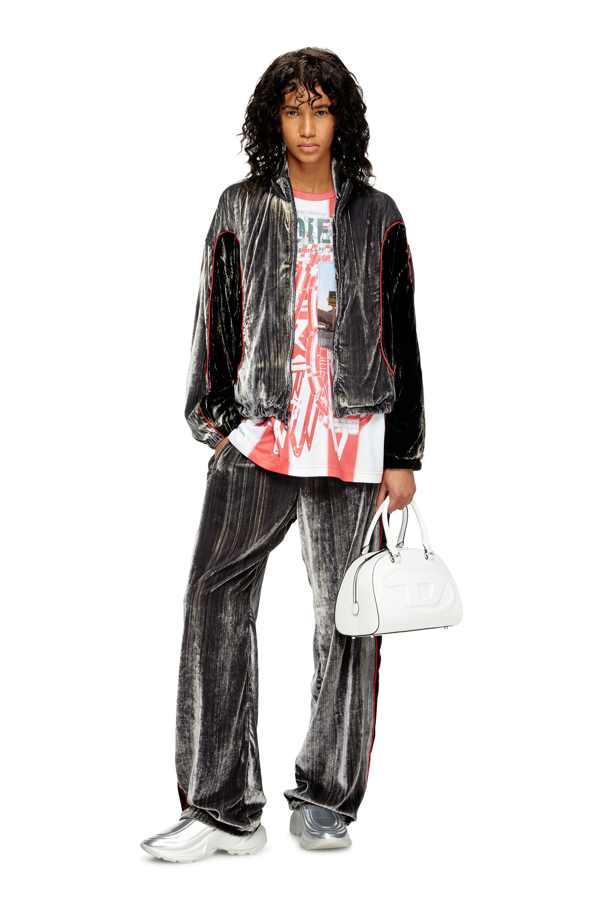 Diesel - 1DR DOME TOP HANDLE, Woman's Leather bowling bag in White - 6