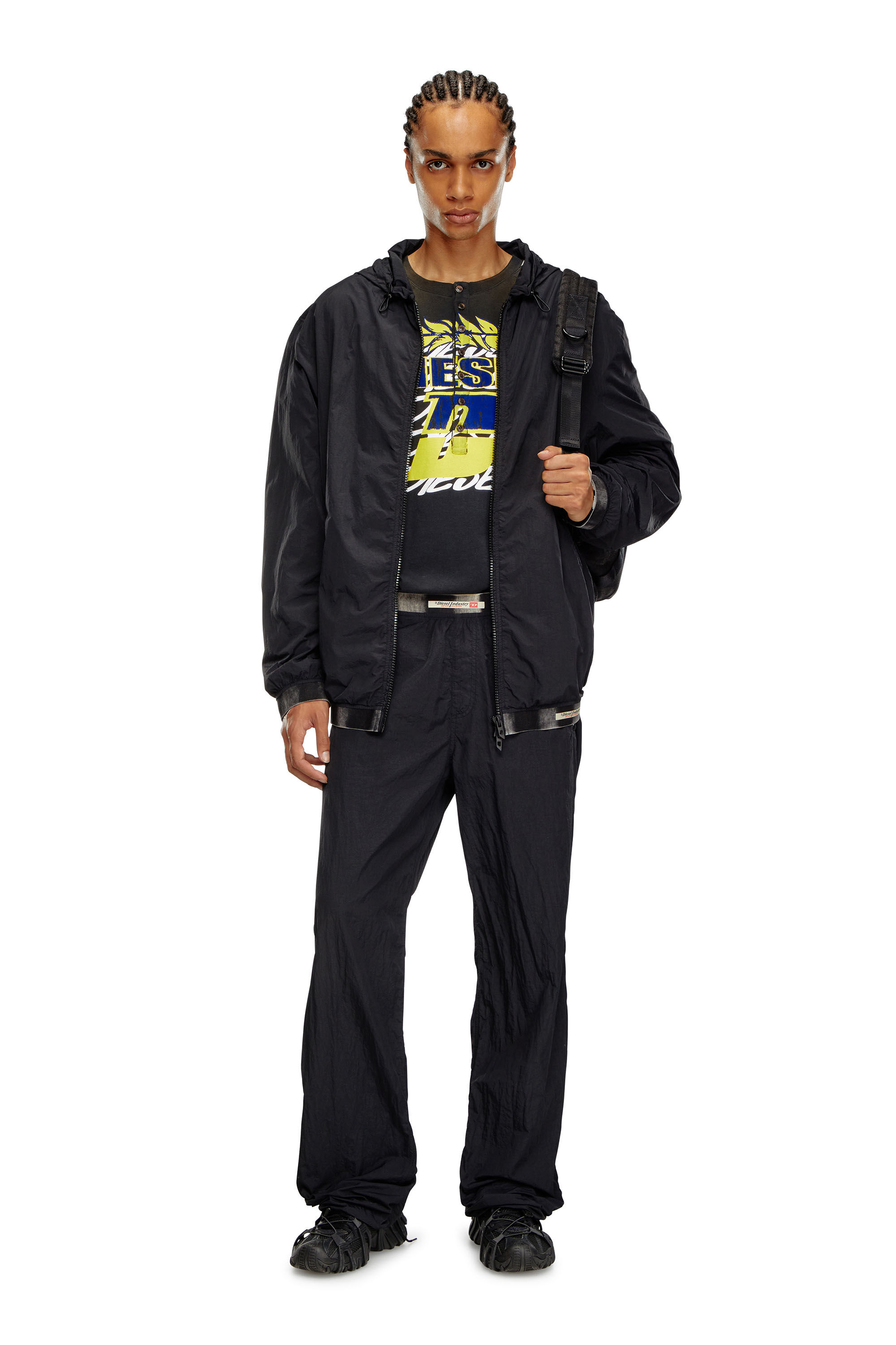 Men's Windbreaker in recycled shell | Black | Diesel