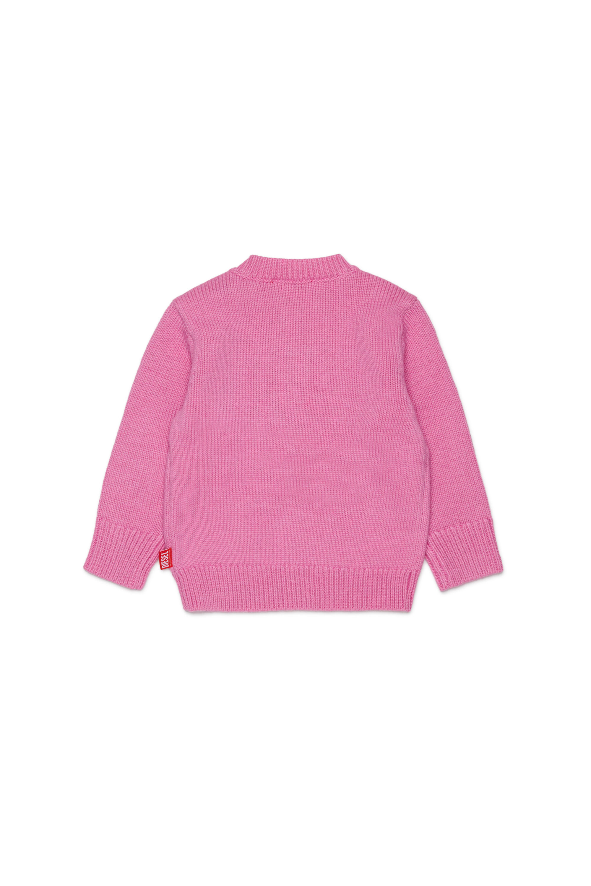 Diesel - KOMYB, Man's Cashmere-enriched jumper with big Oval D in Pink - 2