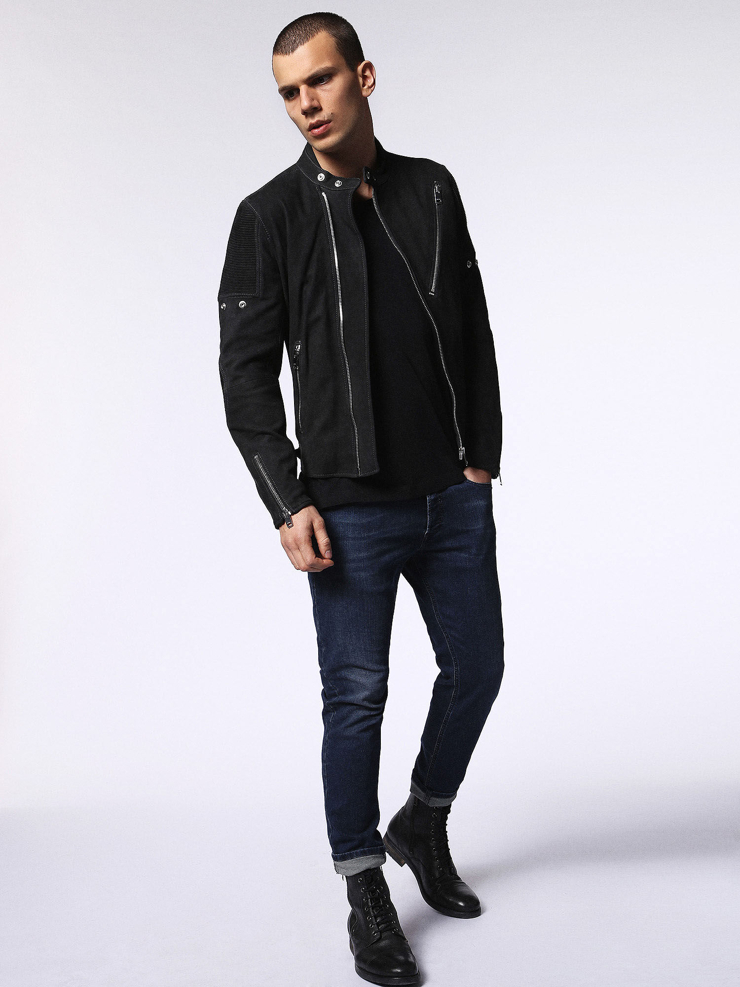 00SVIV0QAPA Leather jackets Man L-MACKSON by Diesel Black 00SVIV0QAPA Leather jackets Man L-MACKSON by Diesel Black