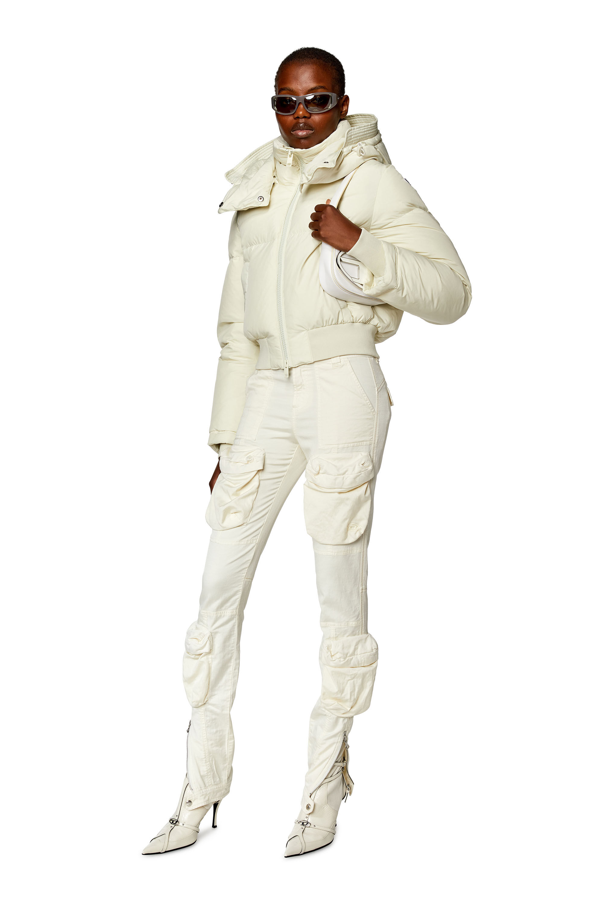 Short white puffer jacket sale
