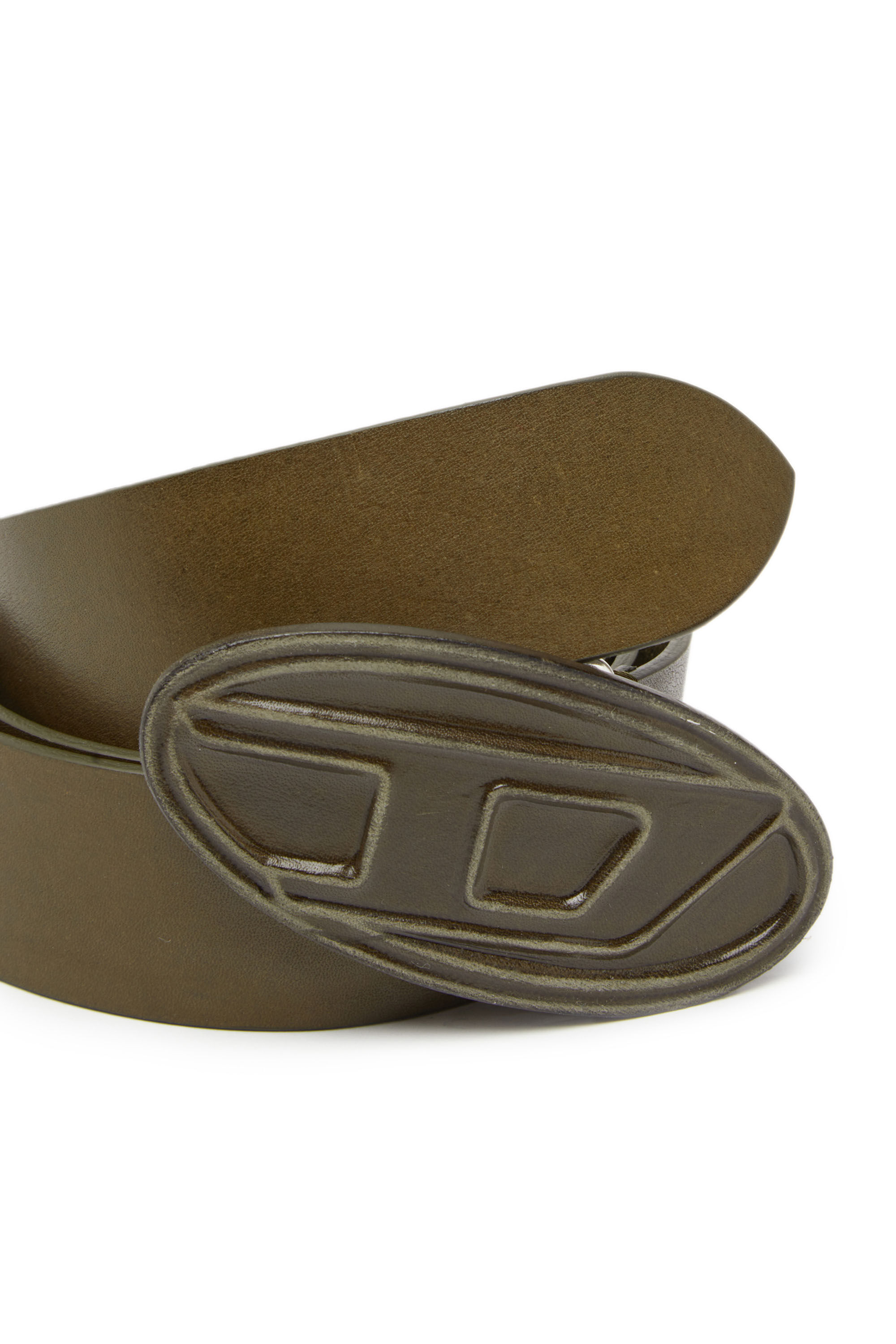 B 1DR SCRATCH Man Leather belt with leather D buckle Diesel
