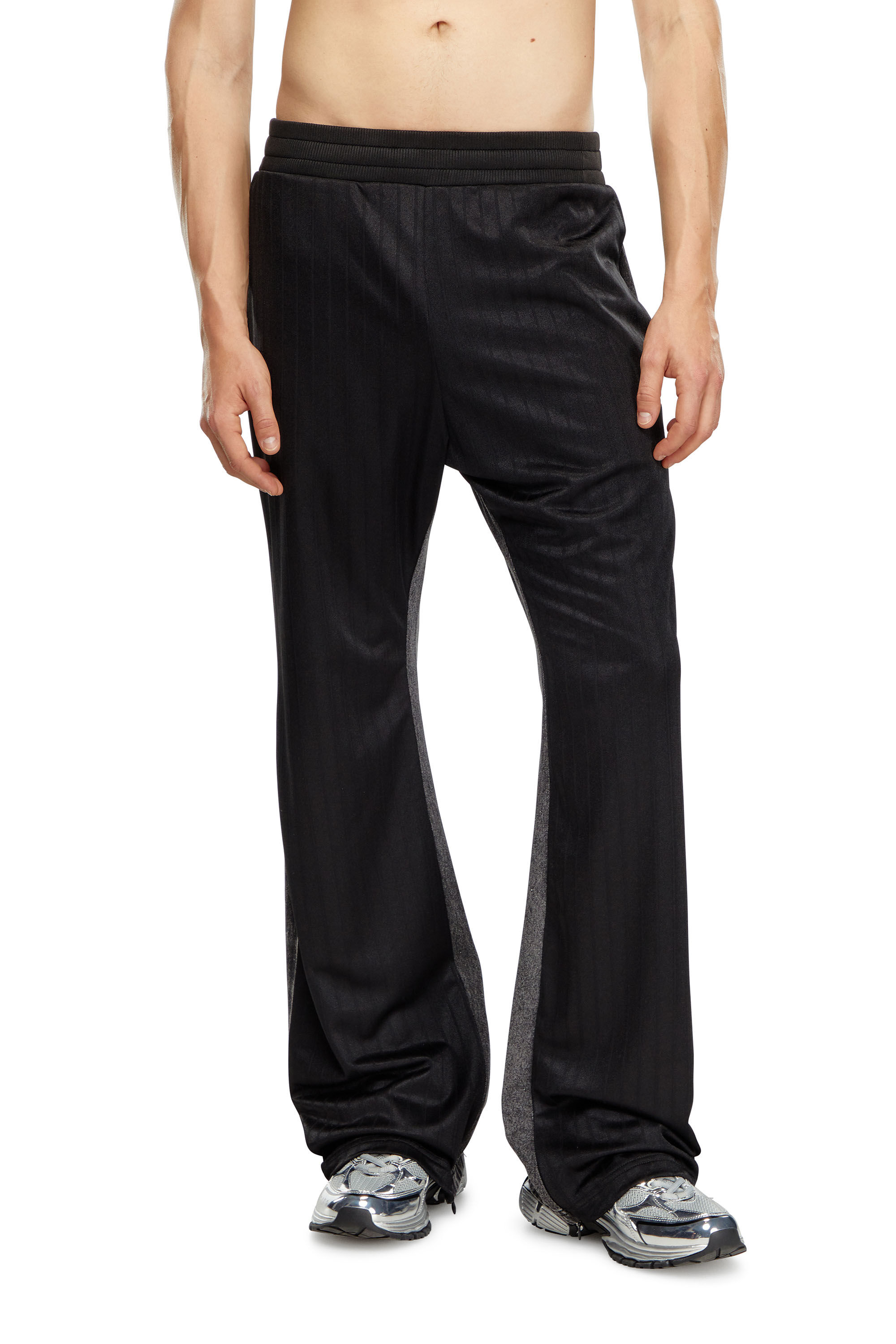 Men s Track pants in triacetate and denim Black Diesel