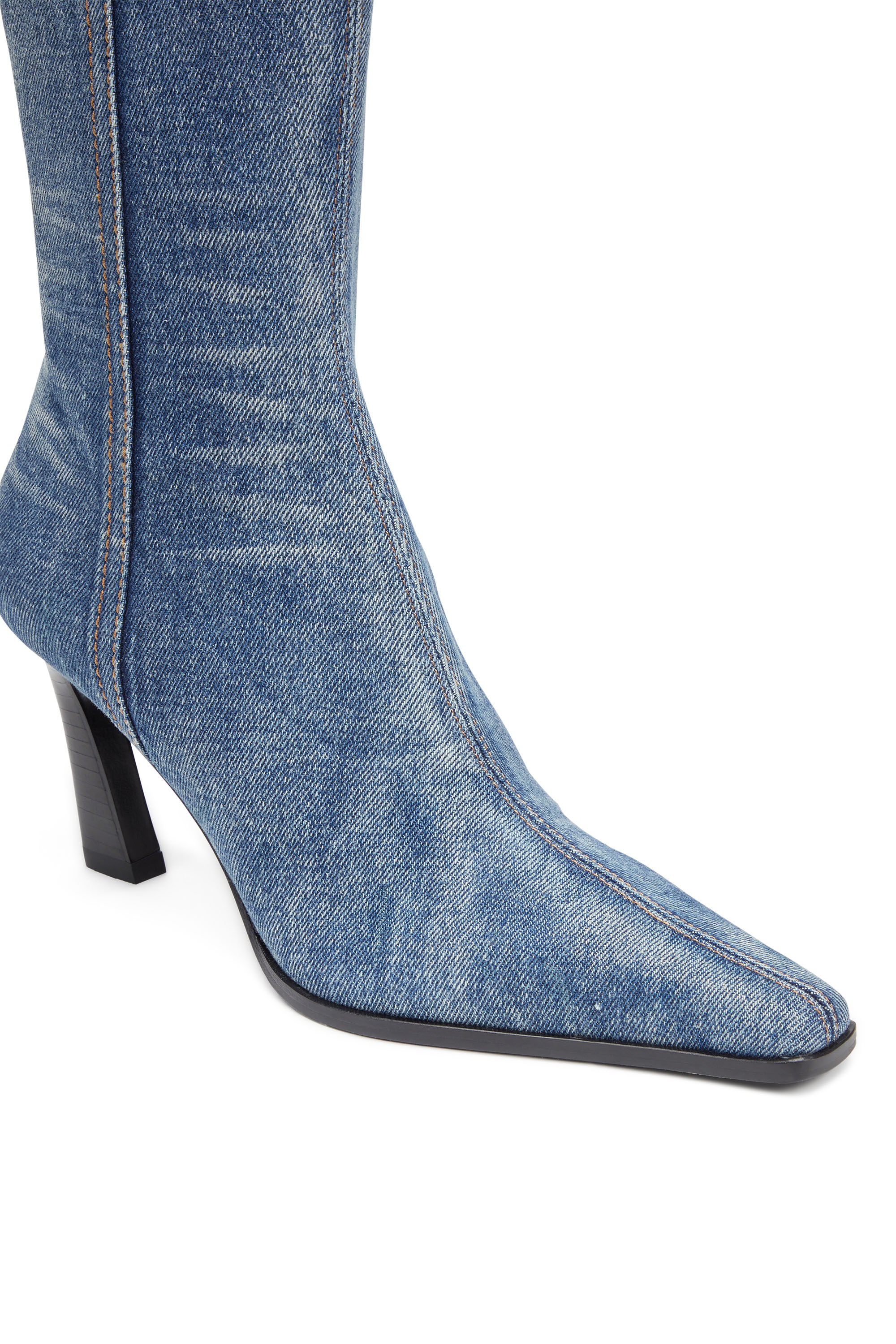 Women's blue denim boots hot sale