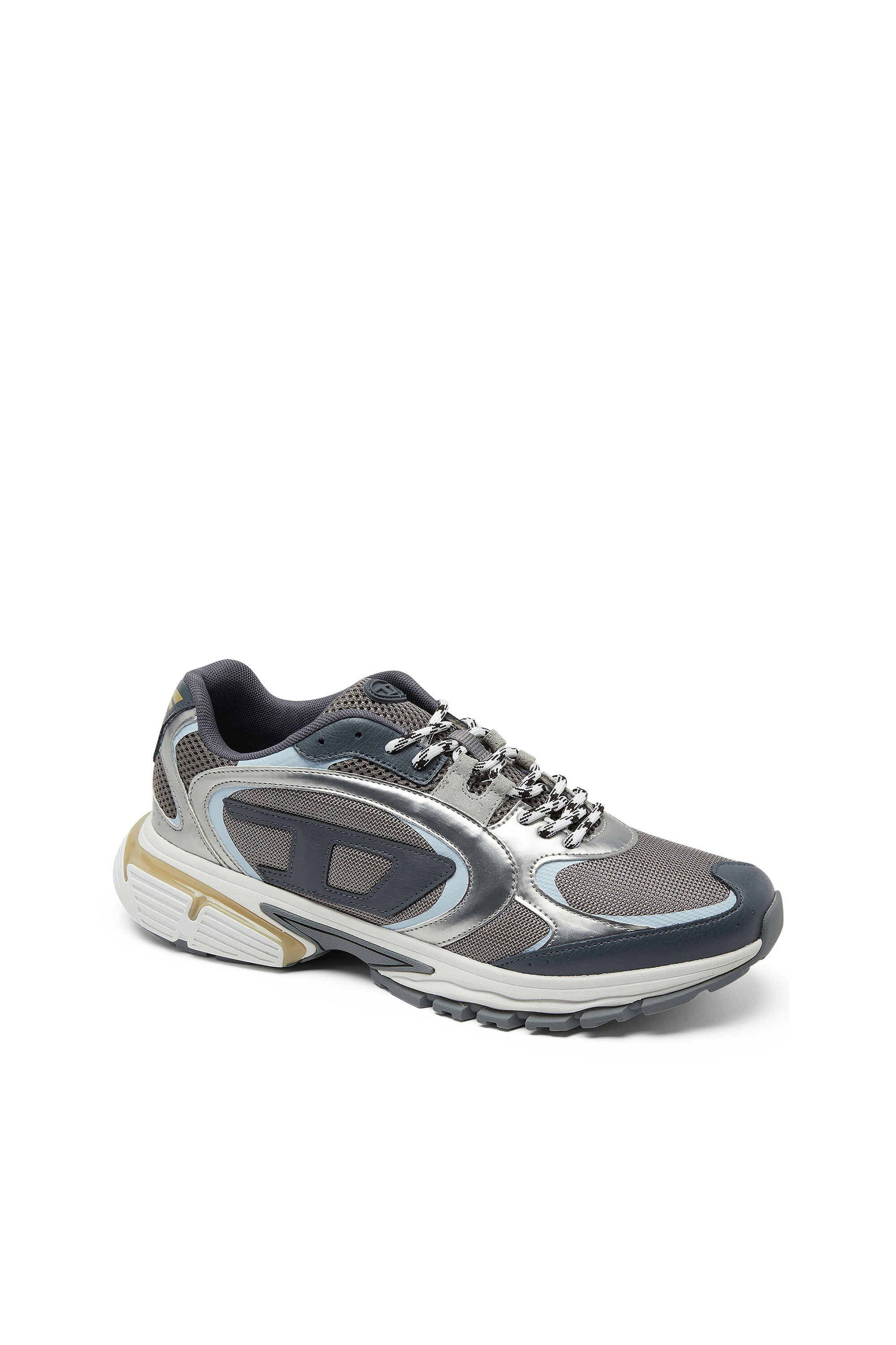 Diesel - S-PRO-V-DENSE LOW, Man's S-Pro-V-Dense-Metallic sneakers in mesh and PU in Grey/Blue - 6