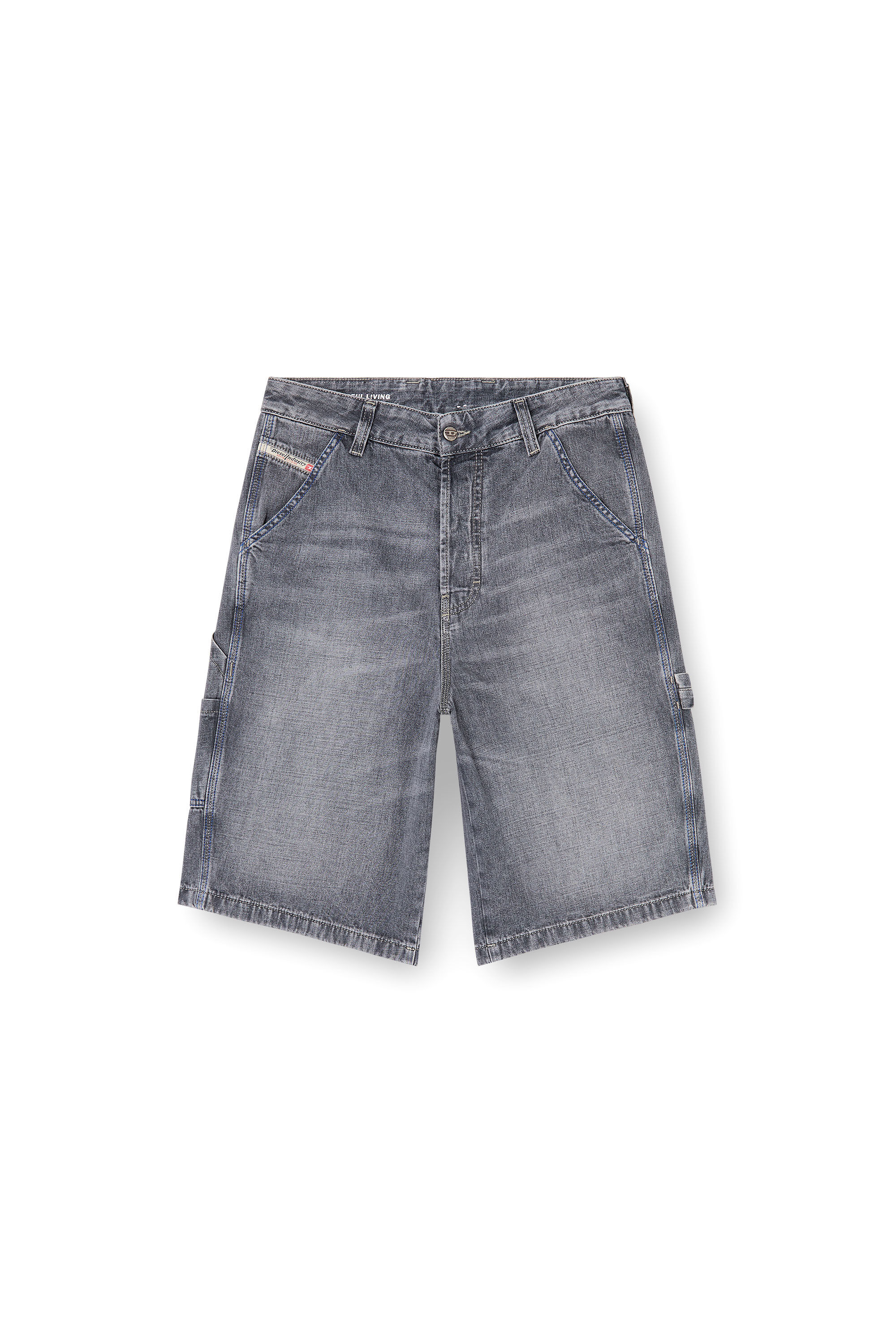 Diesel - D-LIVERY-W-SHORT, Man's Relaxed-fit denim shorts in Grey - 2