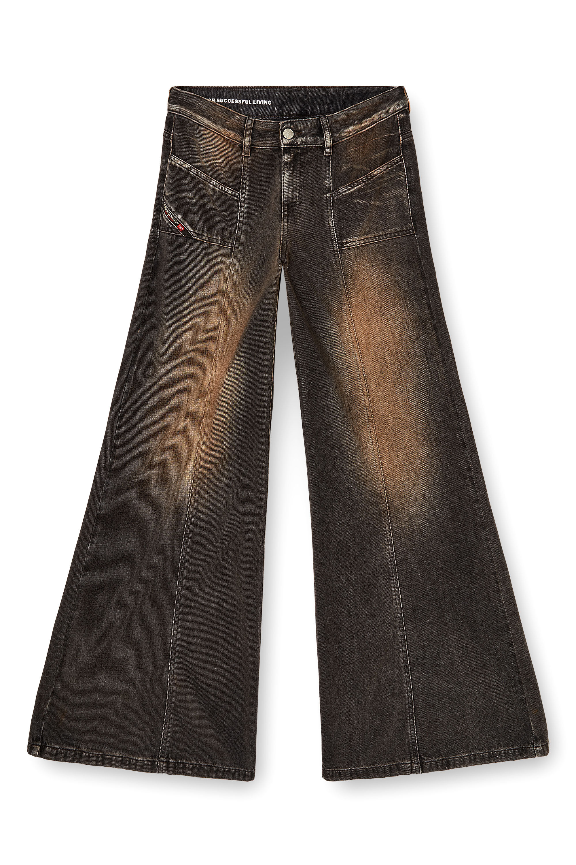 Women's Flare Jeans | Black/Dark grey | Diesel D-Akii