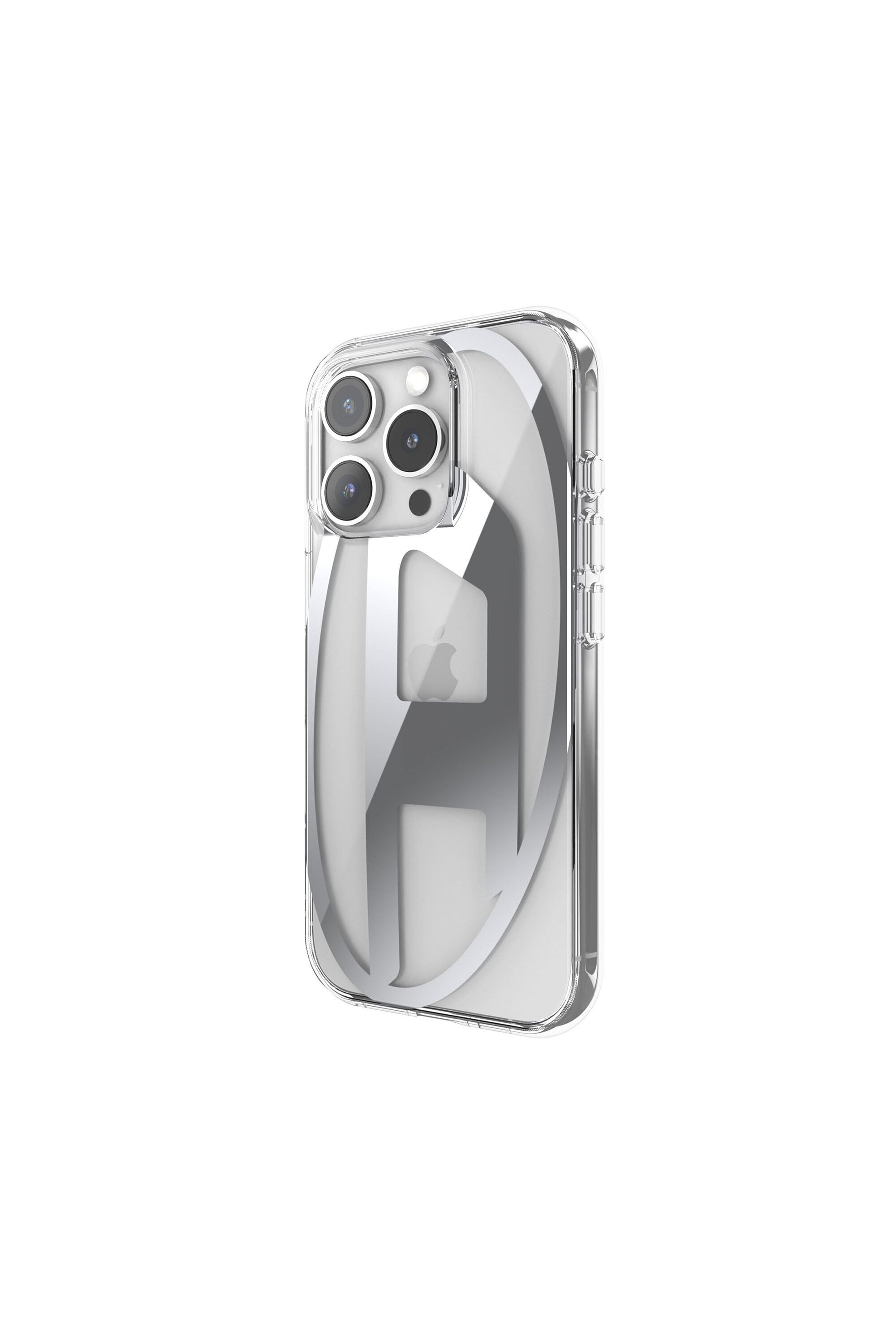 Women's Oval D Mirror Case for iP 16 Pro | Silver | Diesel