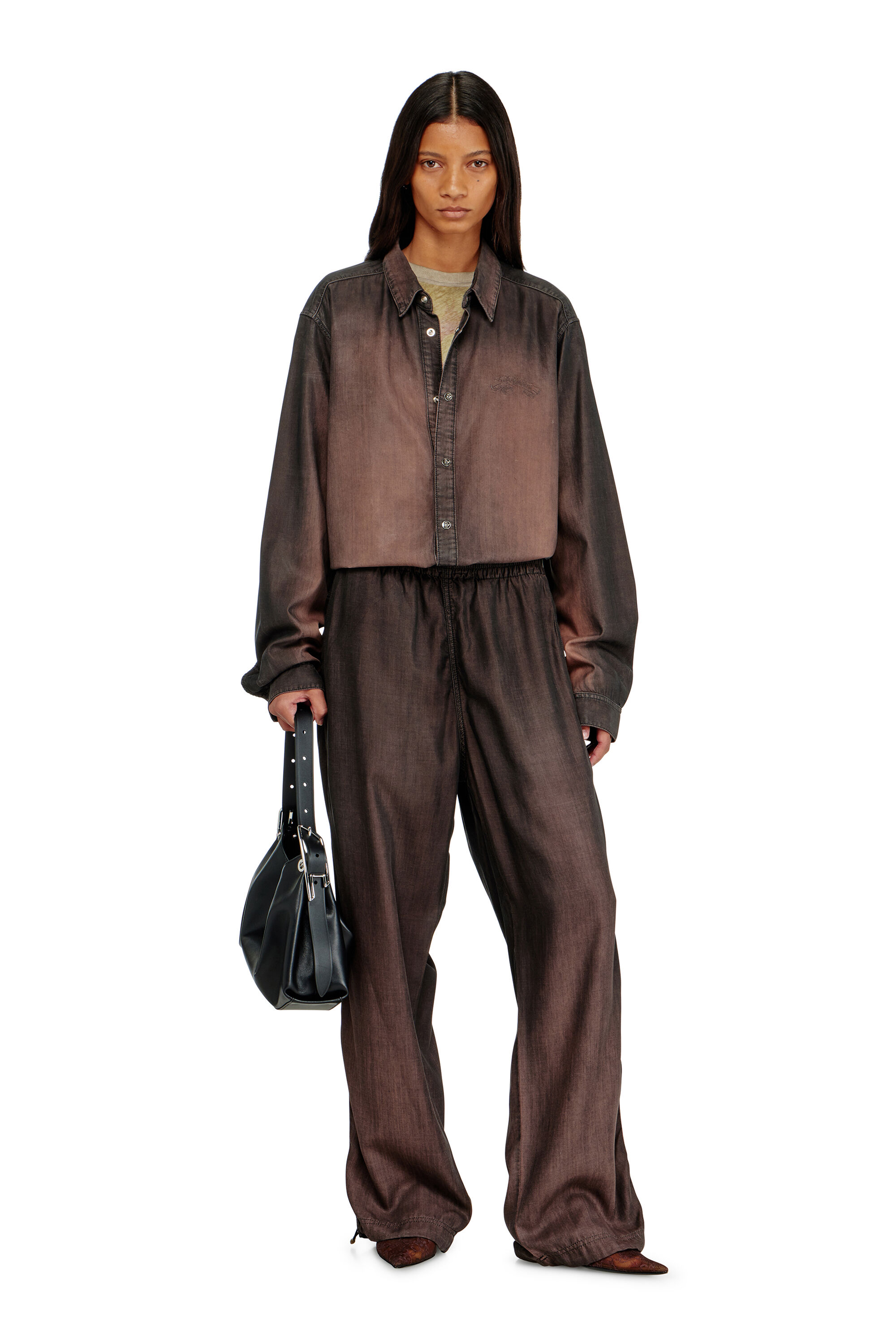 Women's Relaxed Jeans | Dark Brown | Diesel D-Roder