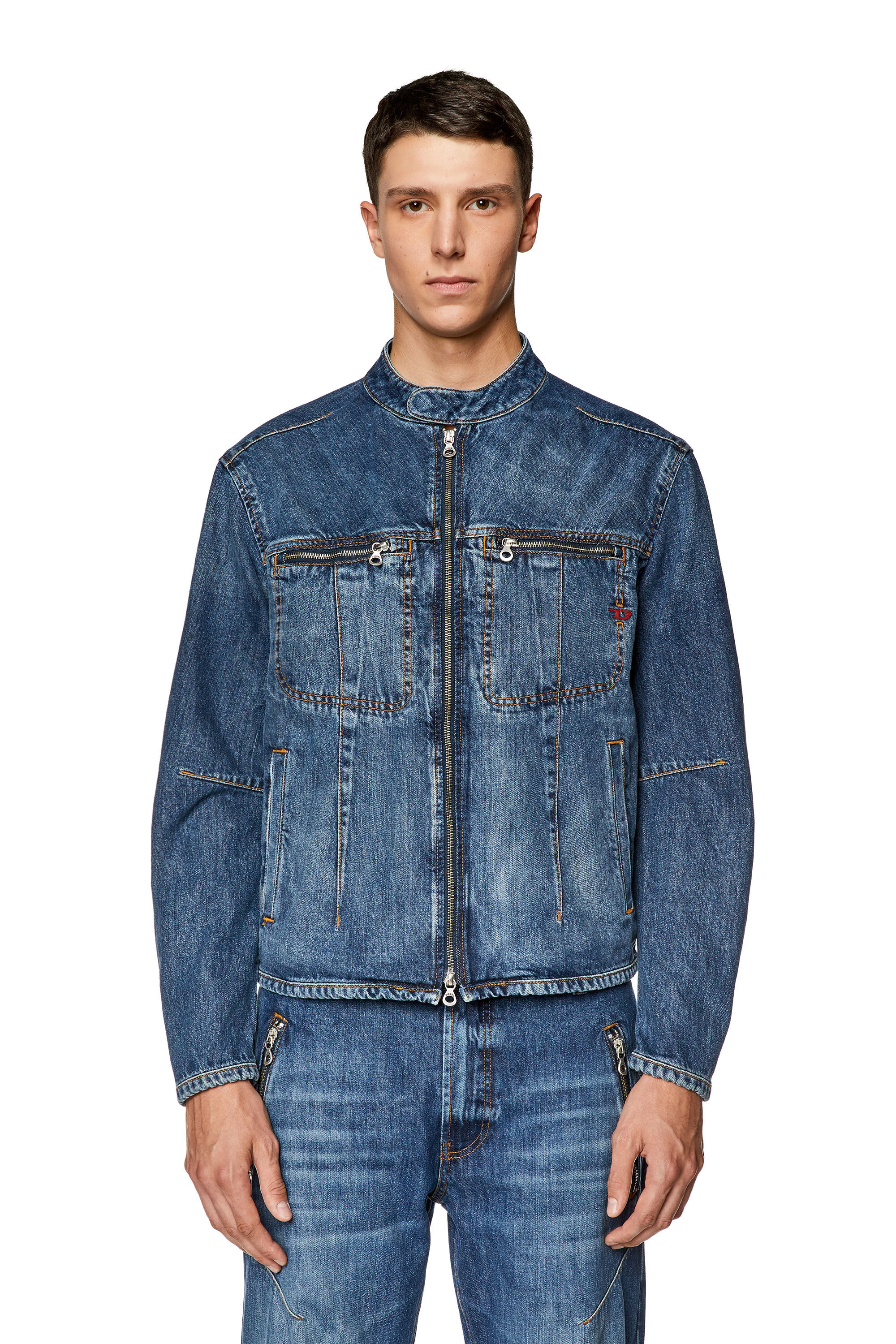 Men s Zip denim jacket D BARCY BK S Diesel