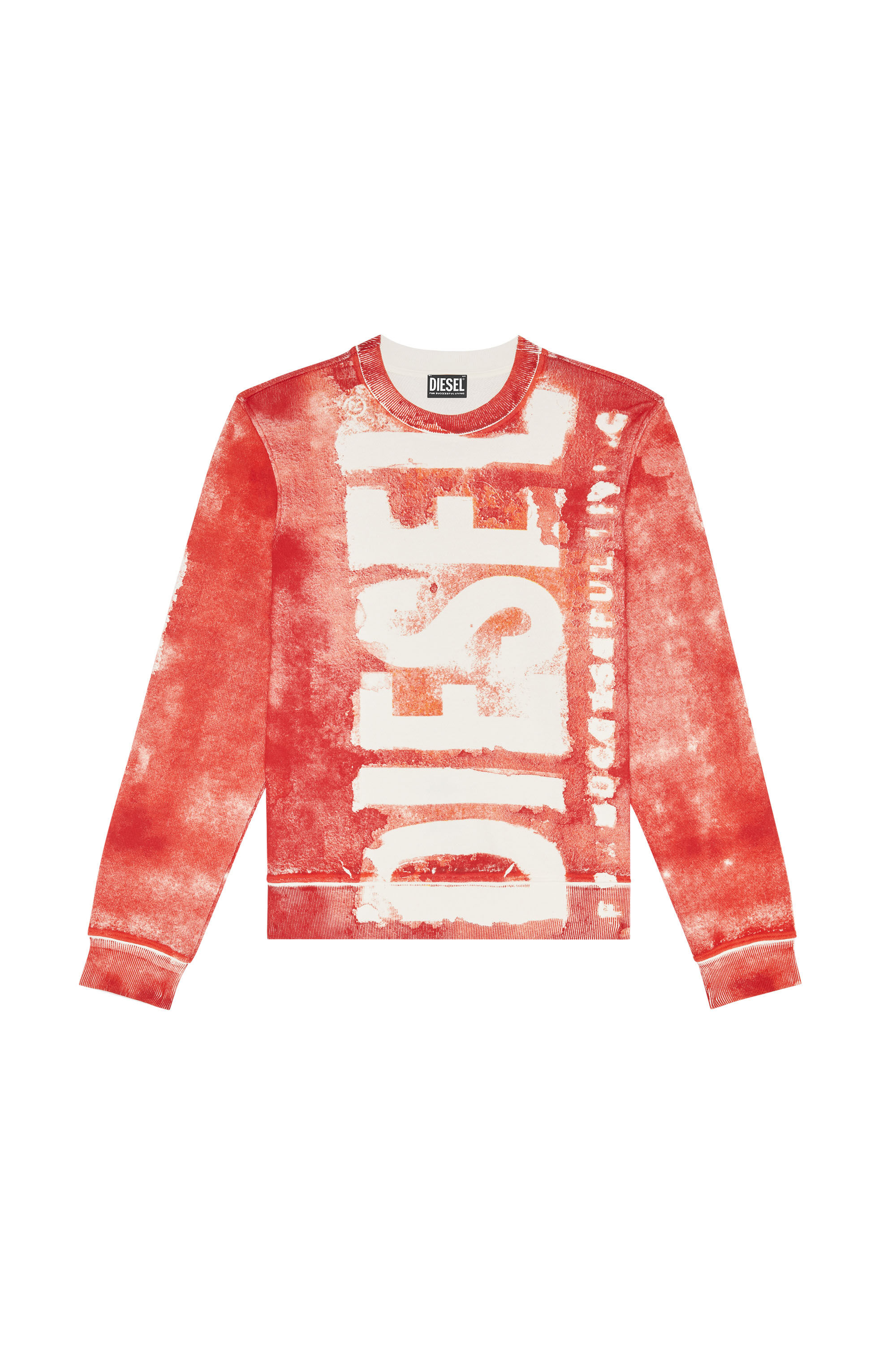 S GINY Man Logo sweatshirt with colour bleed effect Diesel