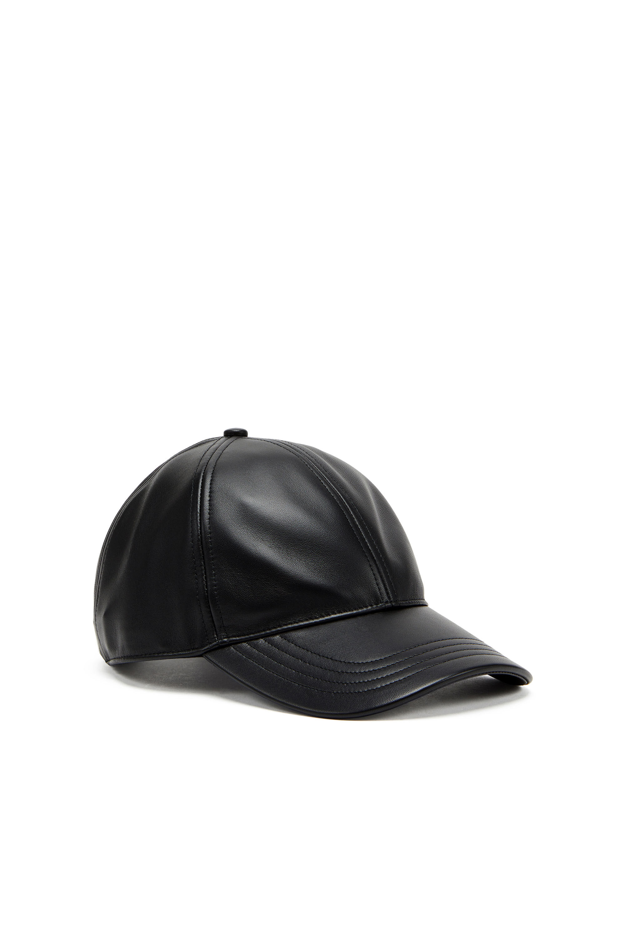 Mens black clearance leather baseball cap