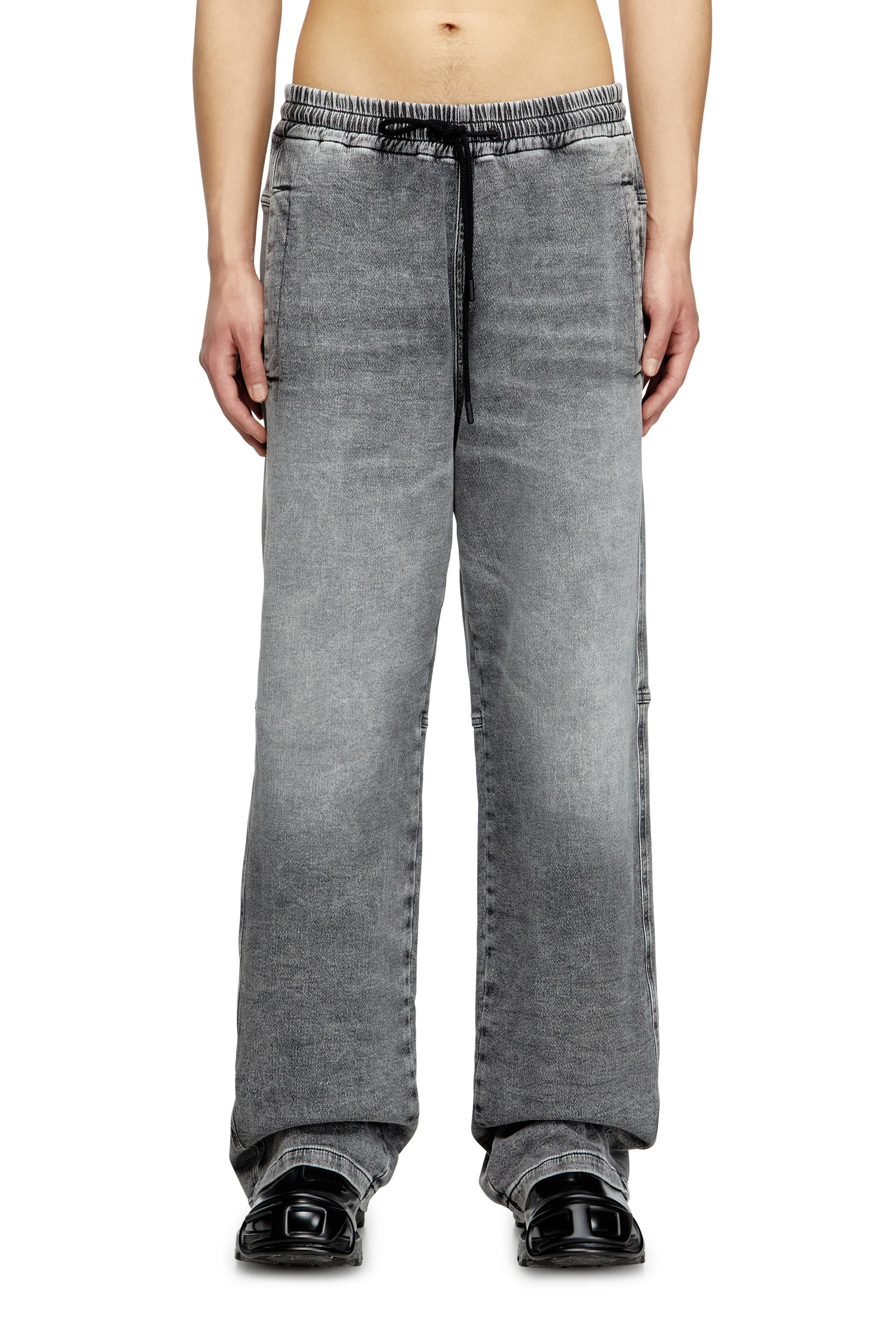 Diesel - Unisex's Relaxed D-Martyans Track Denim 0BEBR, Black/Dark grey - 3