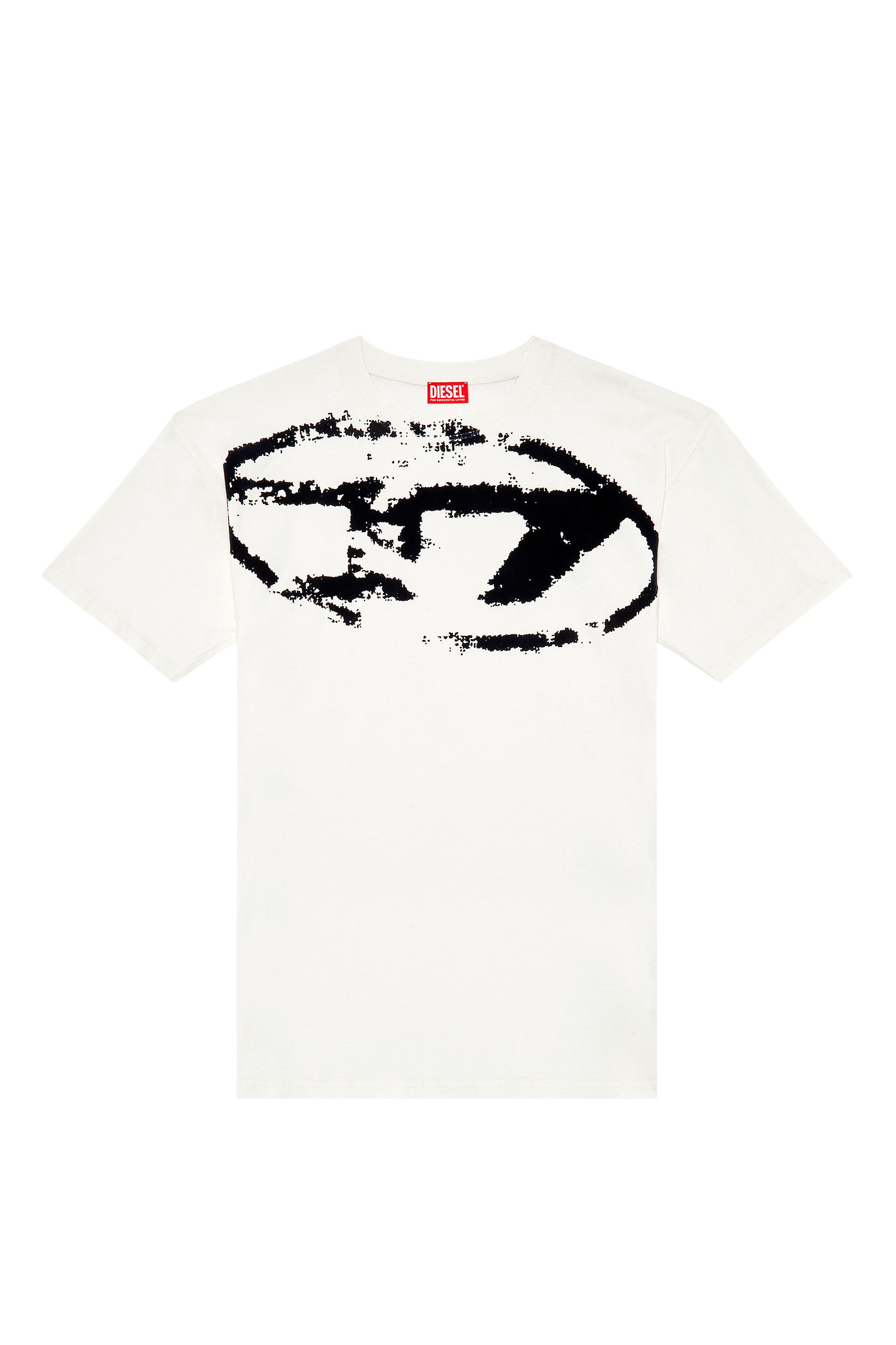 Tシャツ・カットソー DIESEL FW24 TOPS WITH LOGO (A14811 0ANAH8AT) Women's T-shirt with D logo patch | Black | Diesel