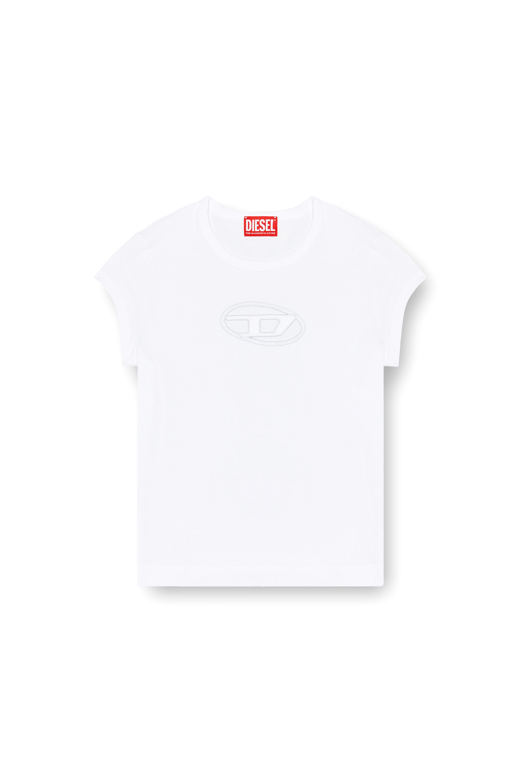 T ANGIE Woman Cotton T shirt with cut out D logo Diesel