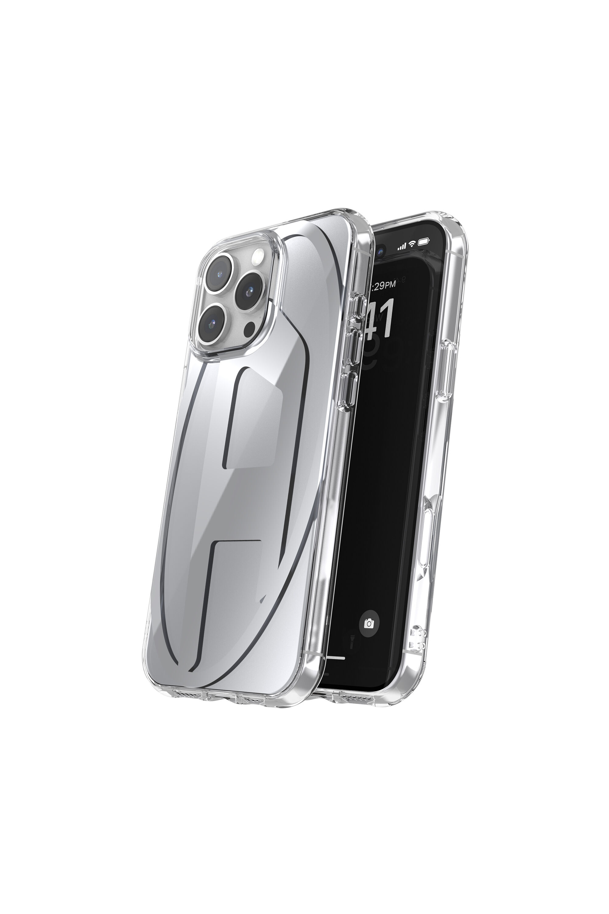 Women's Oval D Mirror Case for iP 16 Pro Max | Grey | Diesel