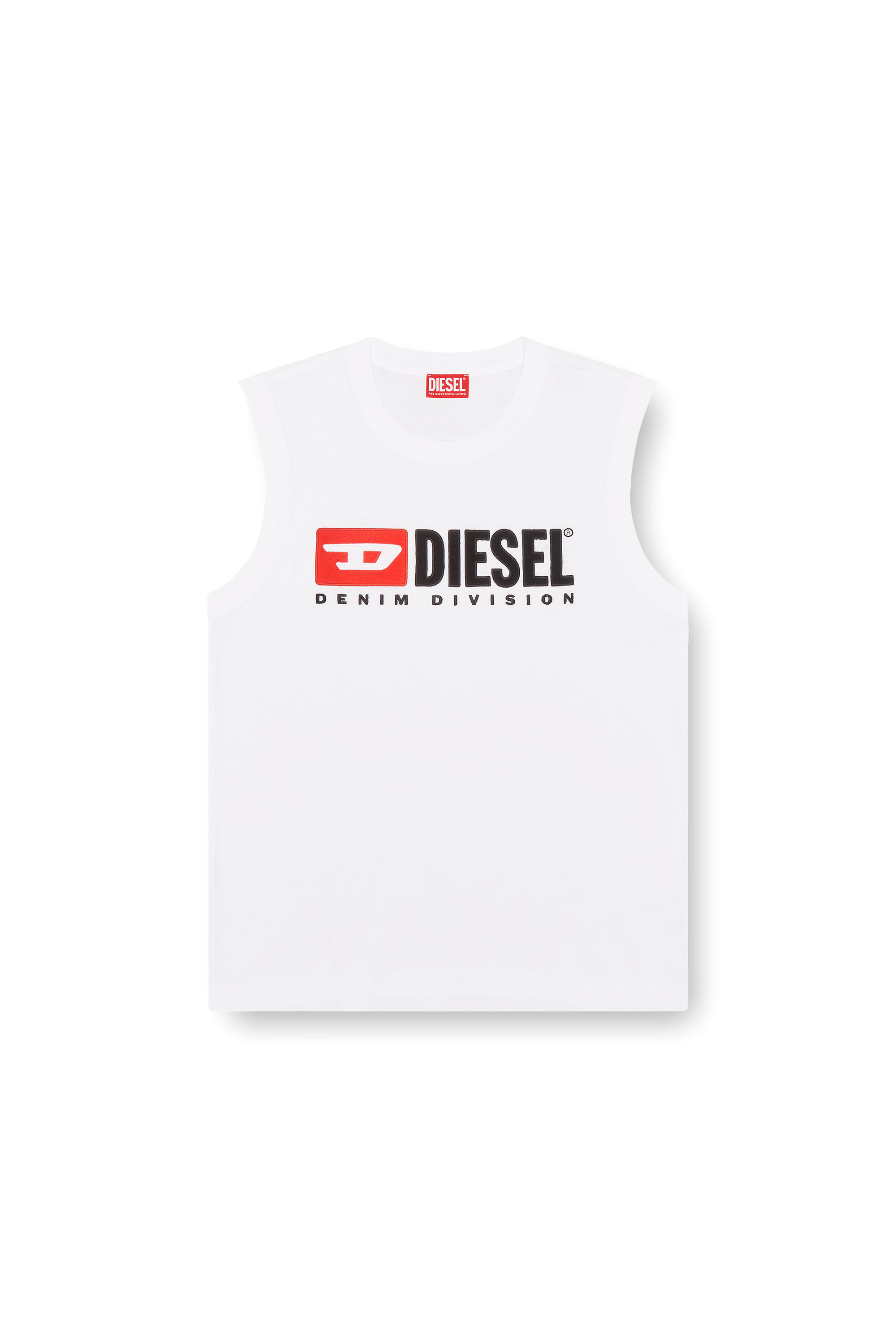 Men's Tank top with chest logo print | White | Diesel
