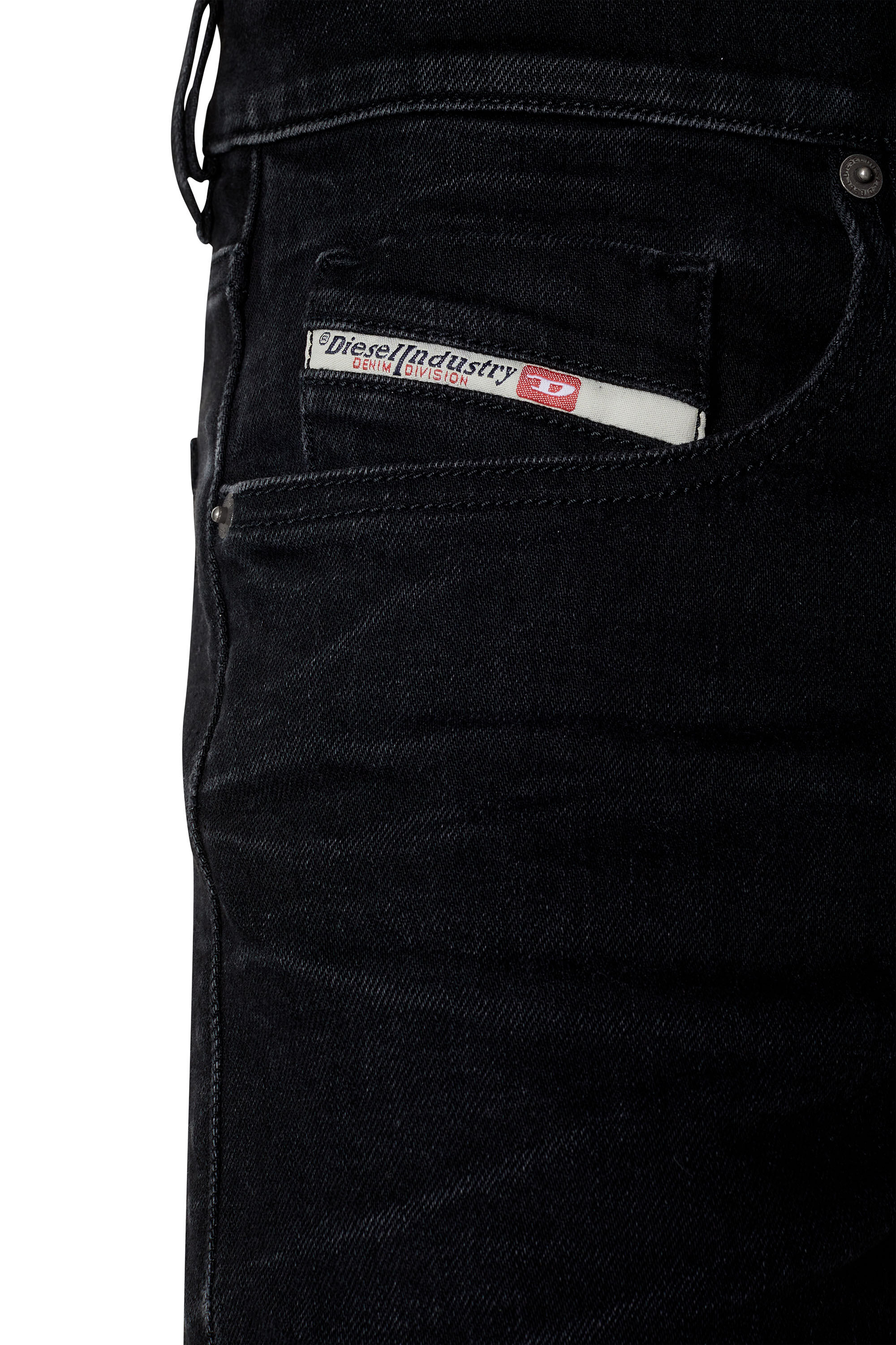 2019 D STRUKT 09D48 Man Slim Black Dark grey Jeans Diesel