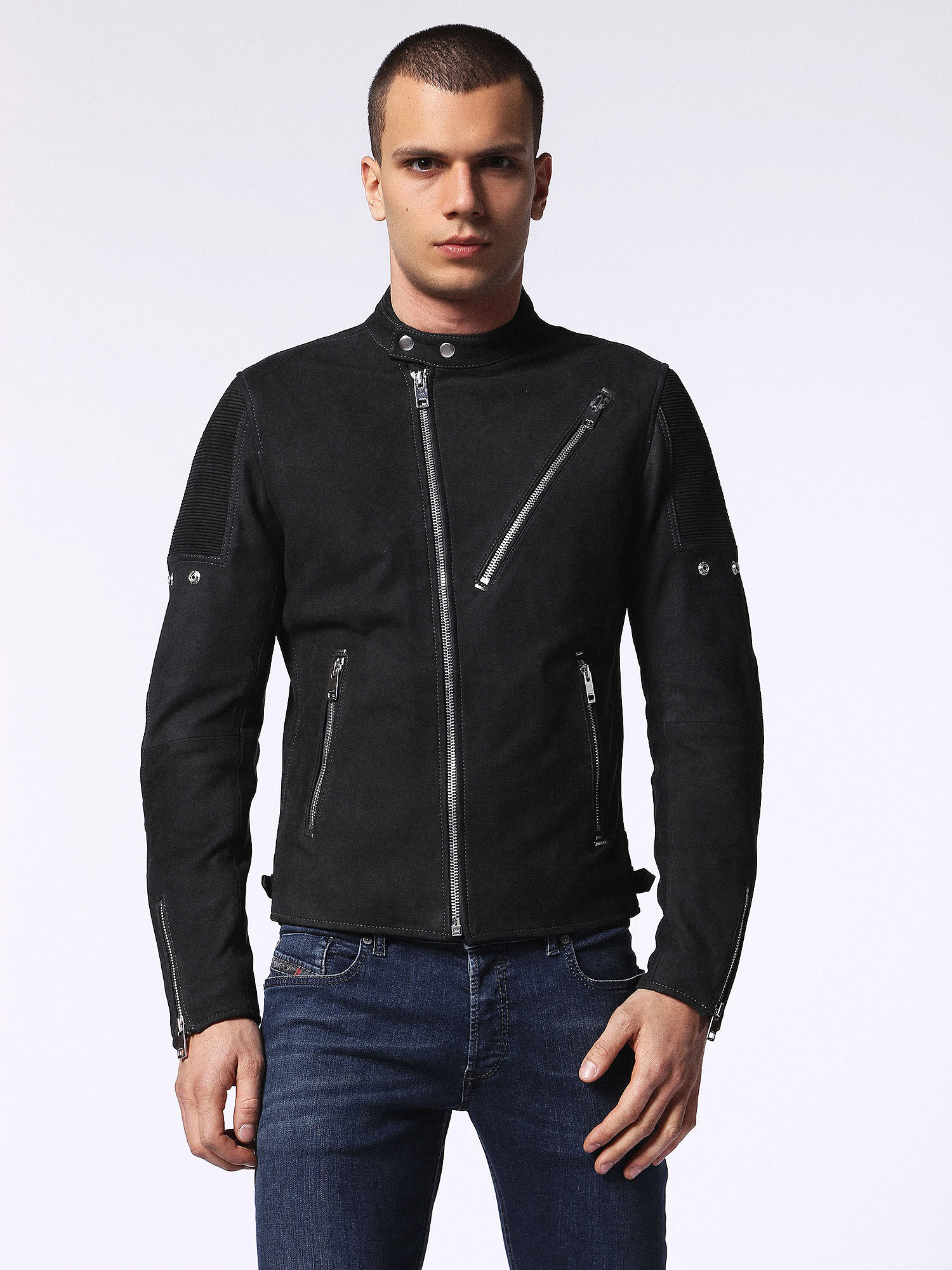 00SVIV0QAPA Leather jackets Man L-MACKSON by Diesel Black 00SVIV0QAPA Leather jackets Man L-MACKSON by Diesel Black