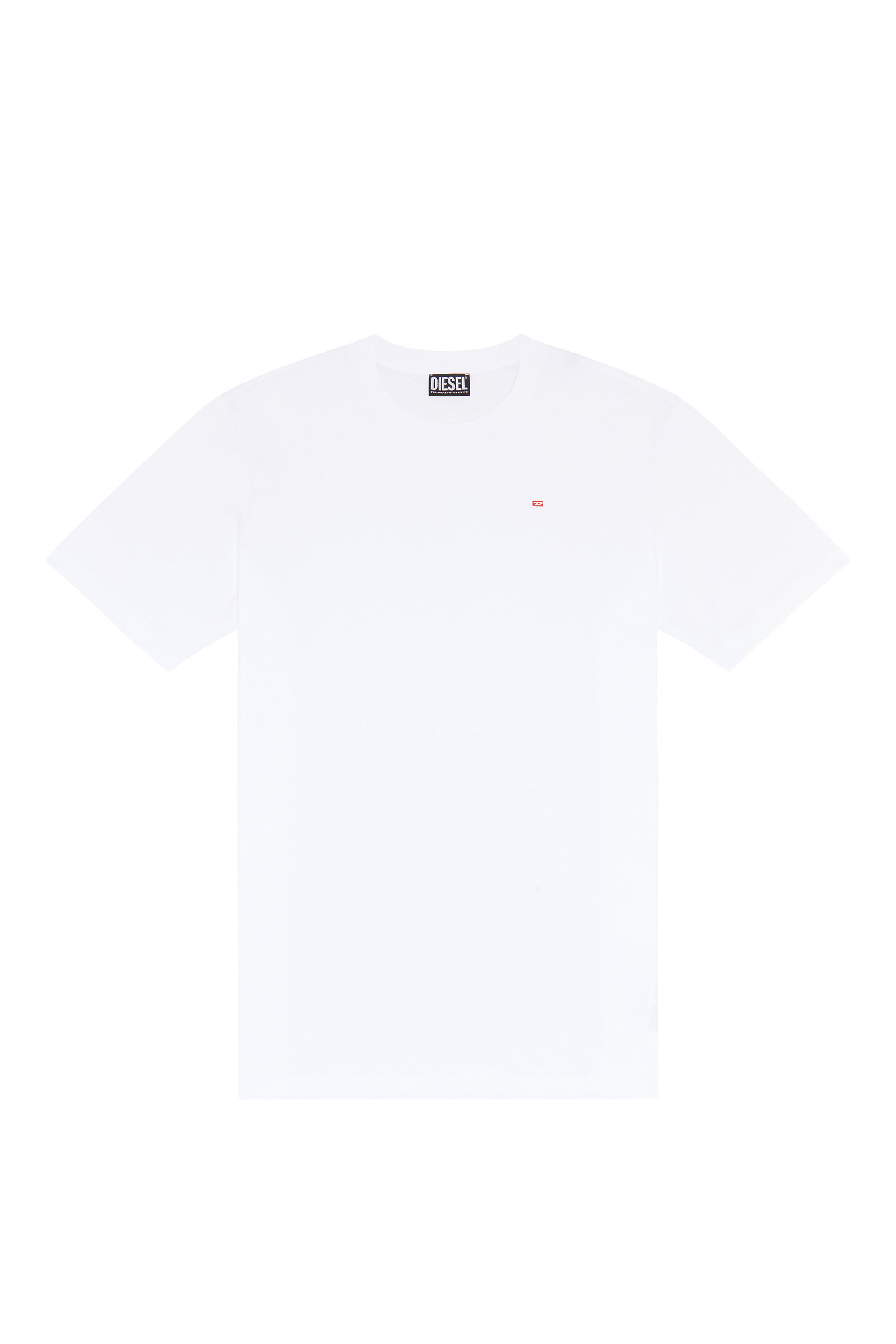 Diesel T-Diegor-Div White T-shirt With Embroidered Logo - A03766