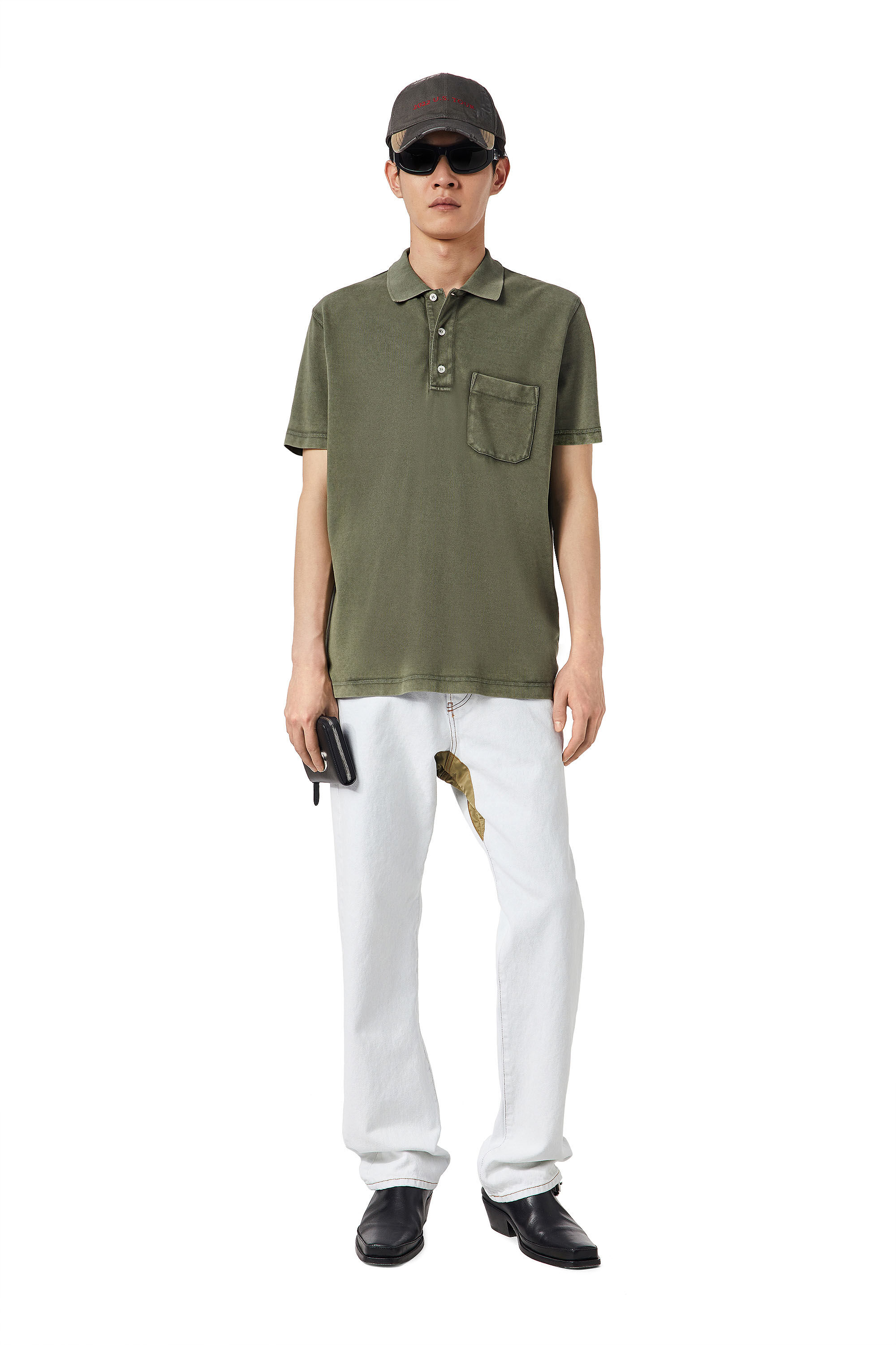 Diesel - T-POLO-WORKY-DOV-PE, Olive Green - Image 1
